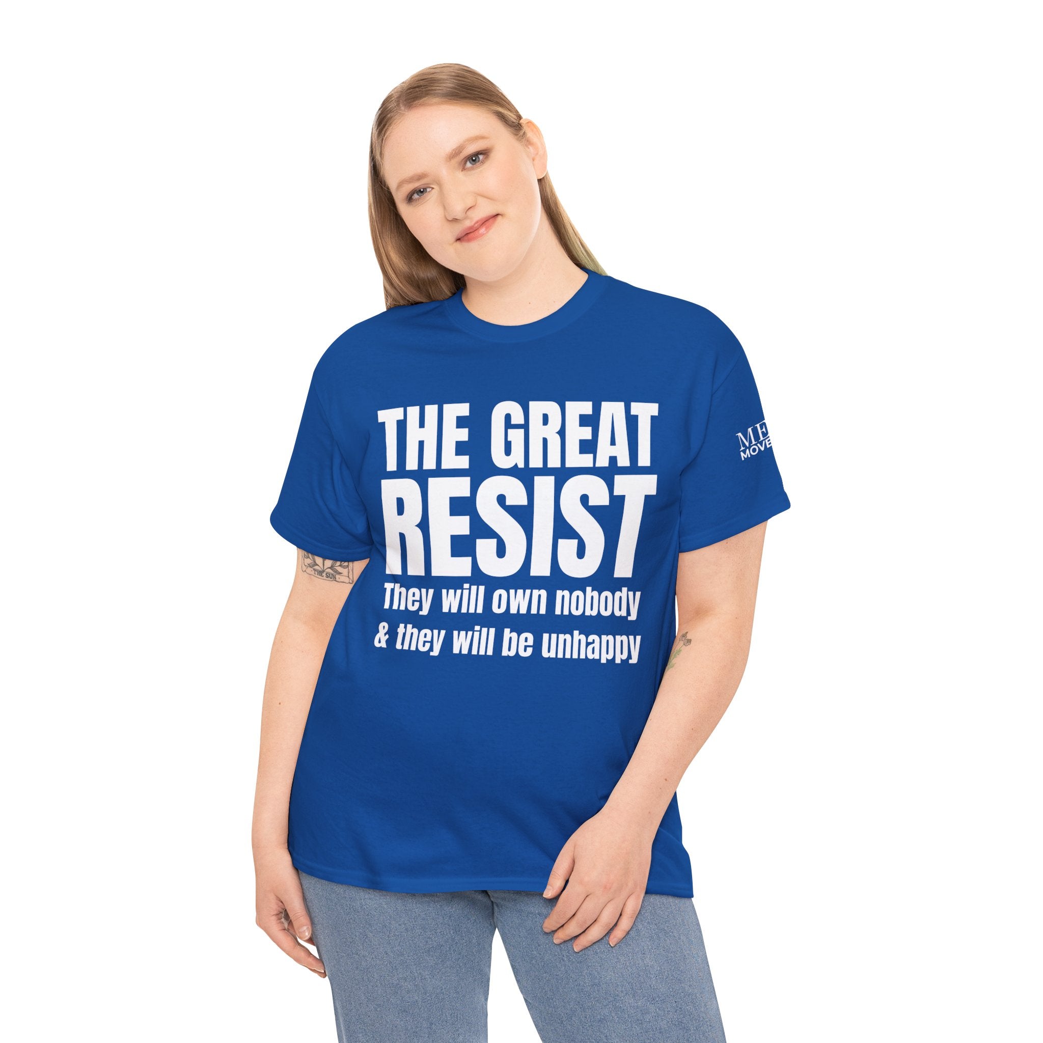 The Great Resist Casual Unisex Heavy Cotton Tee – Stand Against the W.E.F. Agenda - Mega Movement