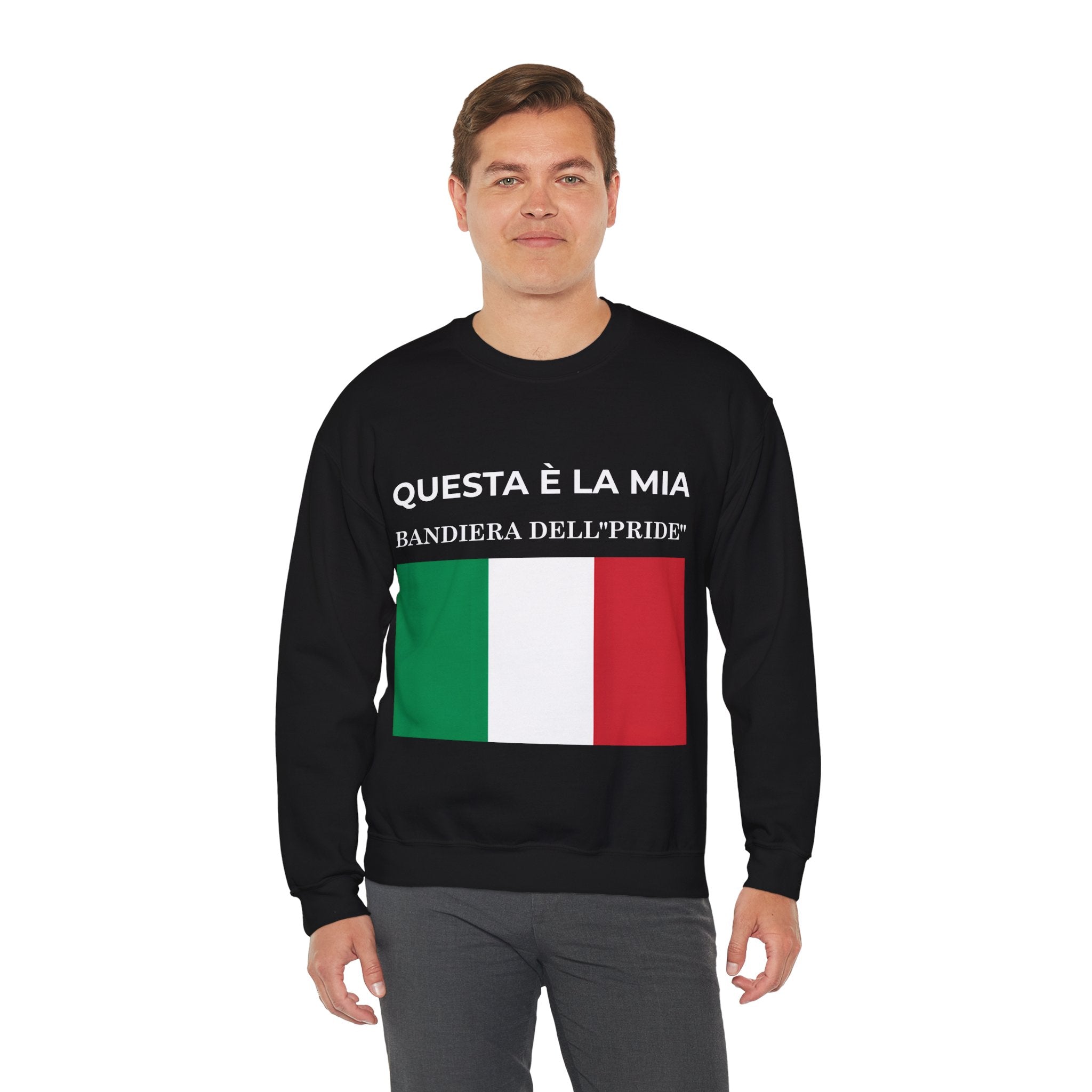 Italian Pride Flag Crewneck Sweatshirt, Comfortable Unisex Sweatshirt, Italian Pride Gift, Casual Everyday Wear - Mega Movement