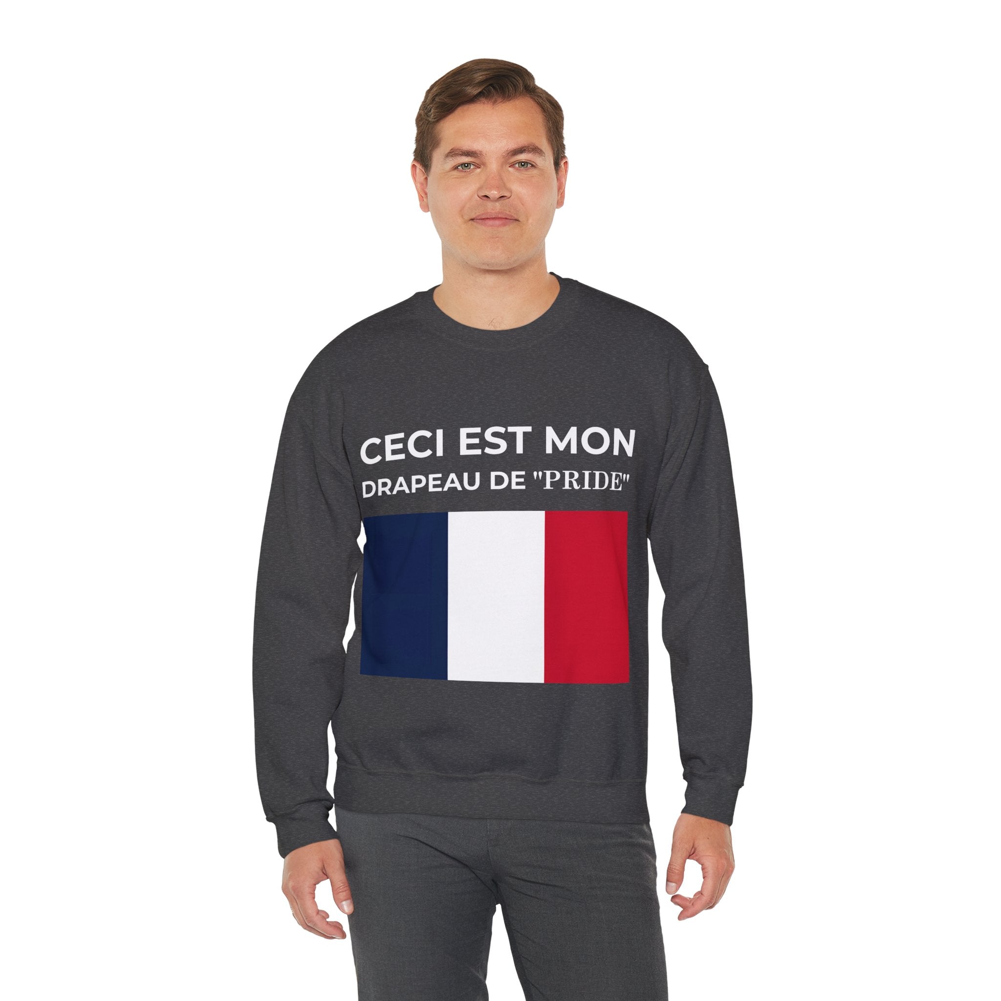 French Pride Flag Crewneck Sweatshirt - Unisex Heavy Blend™ Sweatshirt, Comfortable Casual Wear - Mega Movement