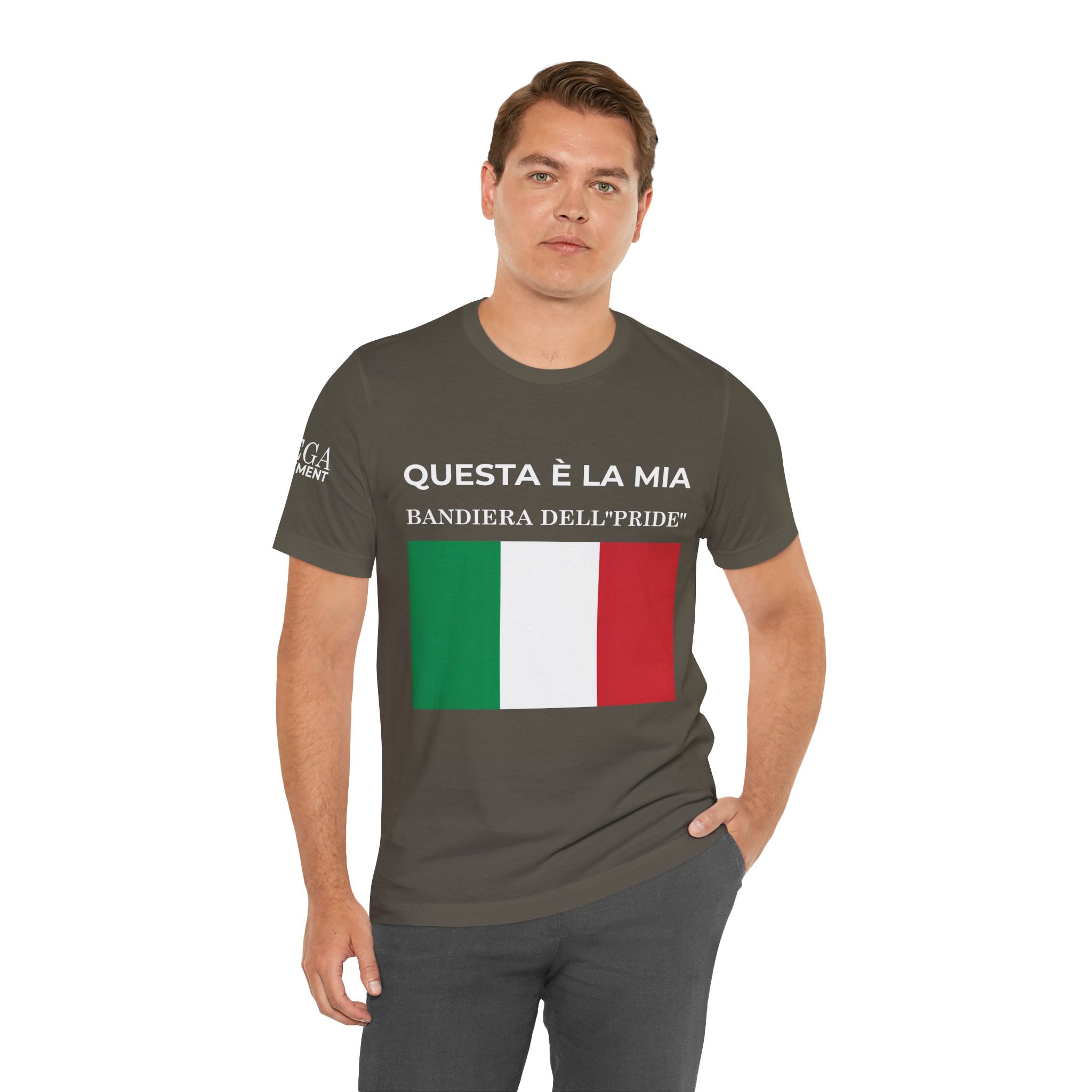 Italian Pride Flag Tee, Unisex Short Sleeve Shirt for Patriots, Patriot Apparel, Casual Wear, Gift Idea - Mega Movement