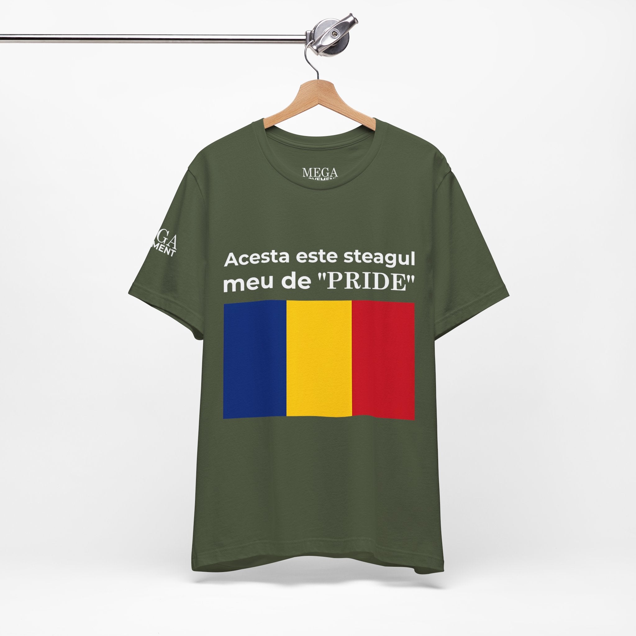 Romania Pride Flag Unisex Tee, Black Short Sleeve Shirt, Comfortable Casual Wear - Mega Movement