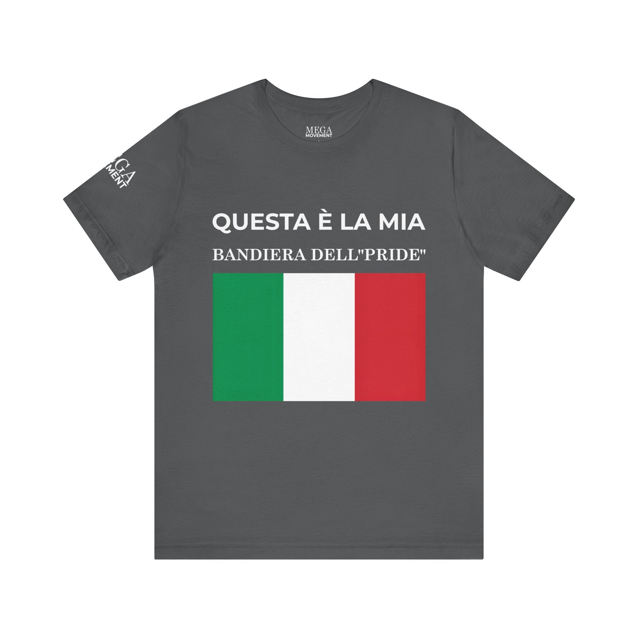 Italian Pride Flag Tee, Unisex Short Sleeve Shirt for Patriots, Patriot Apparel, Casual Wear, Gift Idea - Mega Movement