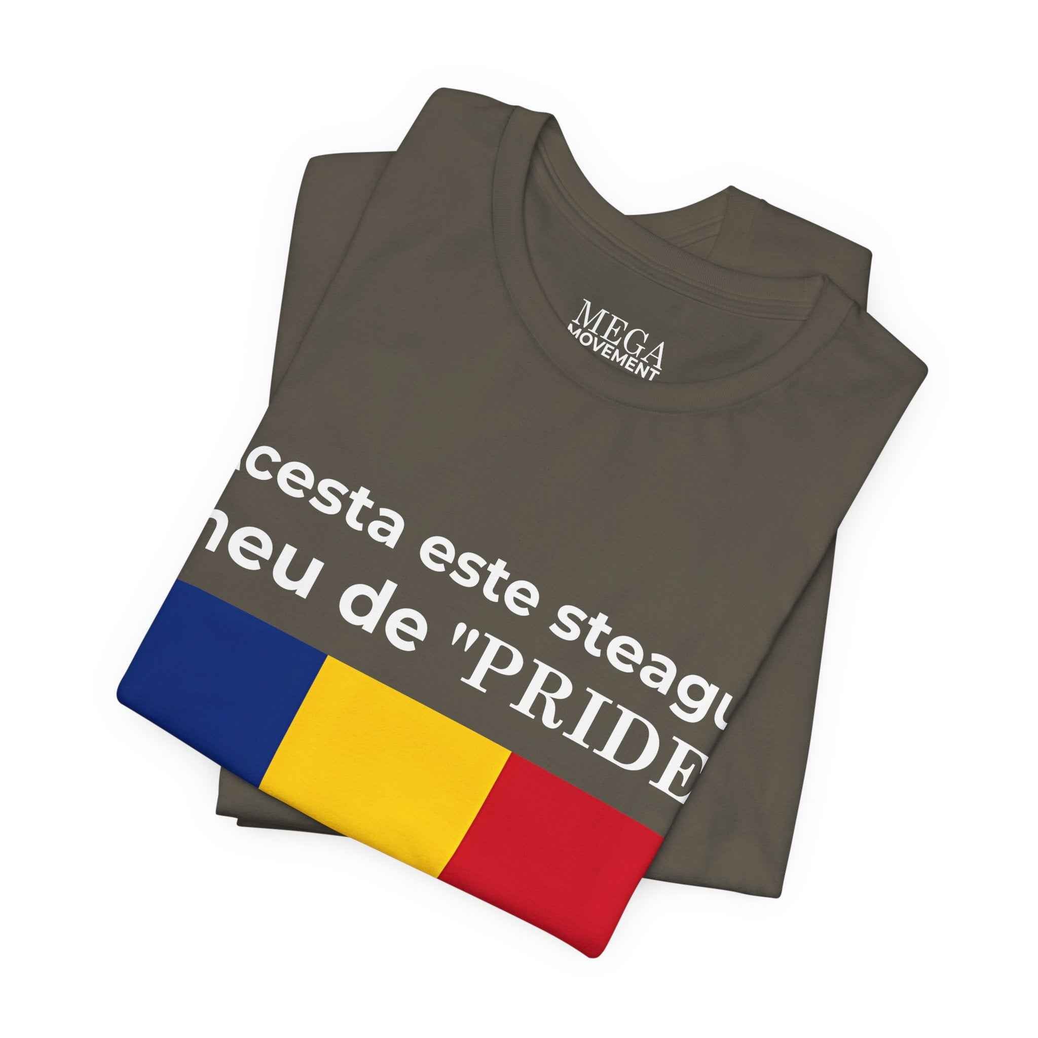 Romania Pride Flag Unisex Tee, Black Short Sleeve Shirt, Comfortable Casual Wear