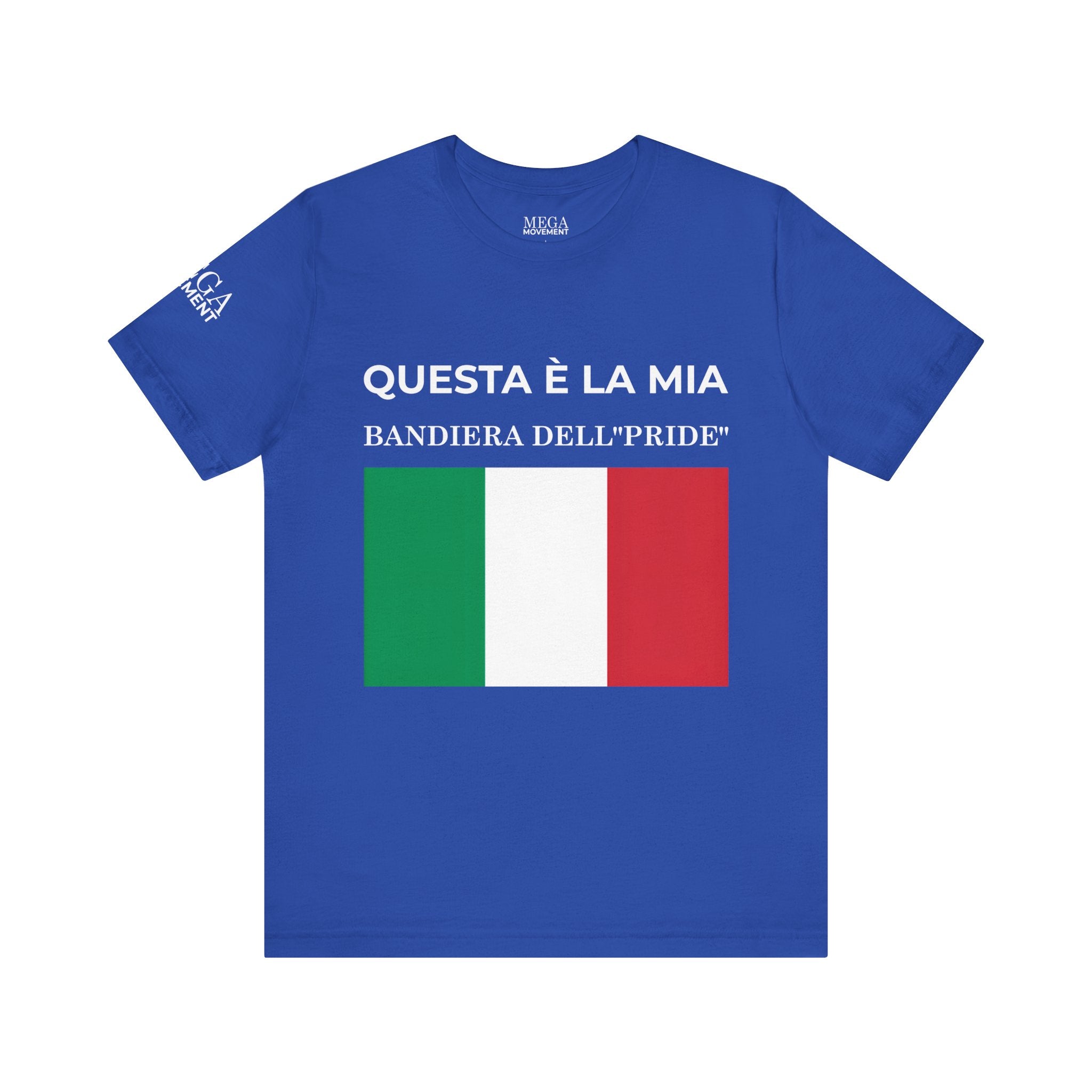 Italian Pride Flag Tee, Unisex Short Sleeve Shirt for Patriots, Patriot Apparel, Casual Wear, Gift Idea - Mega Movement
