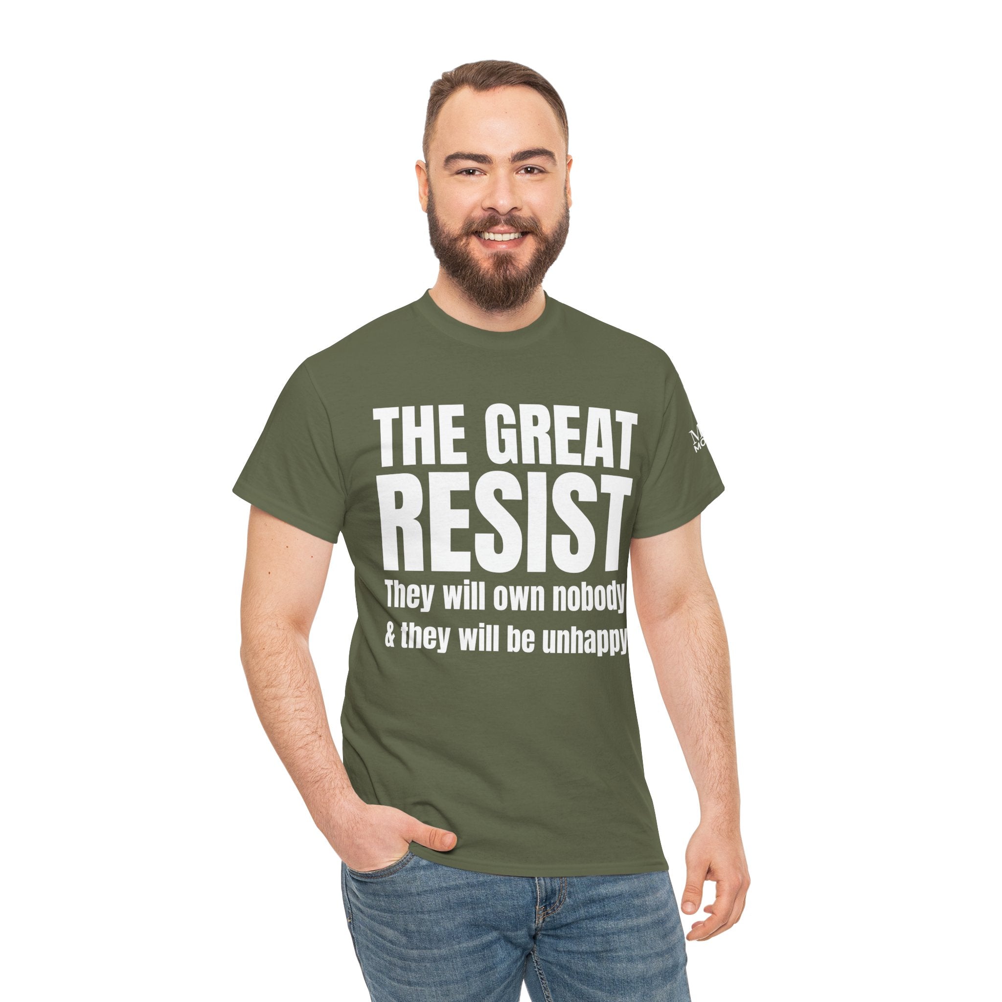 The Great Resist Casual Unisex Heavy Cotton Tee – Stand Against the W.E.F. Agenda - Mega Movement