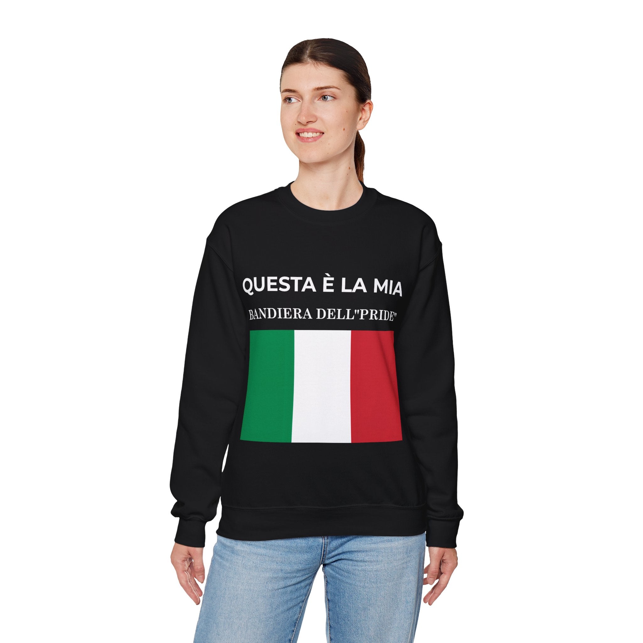 Italian Pride Flag Crewneck Sweatshirt, Comfortable Unisex Sweatshirt, Italian Pride Gift, Casual Everyday Wear - Mega Movement