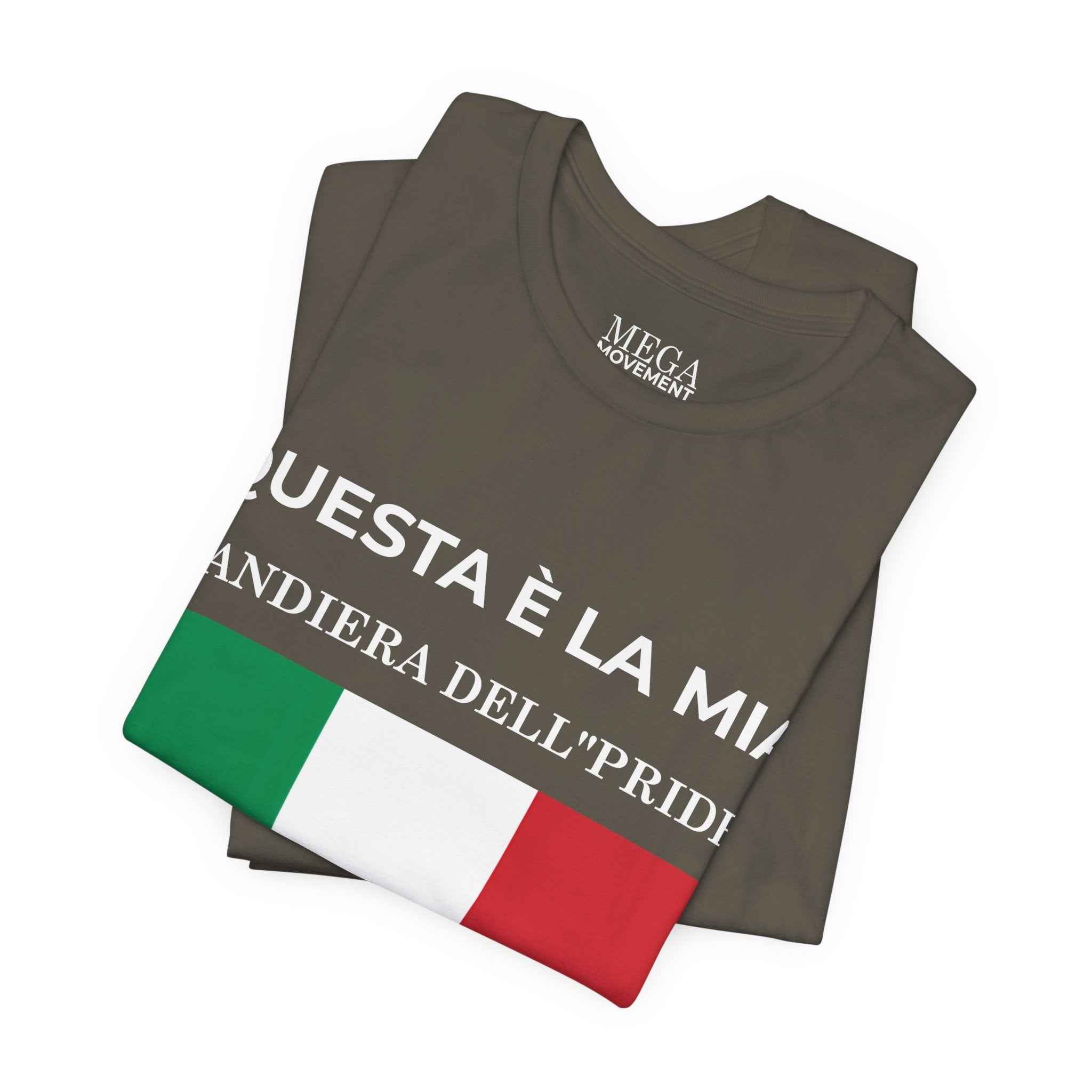 Italian Pride Flag Tee, Unisex Short Sleeve Shirt for Patriots, Patriot Apparel, Casual Wear, Gift Idea