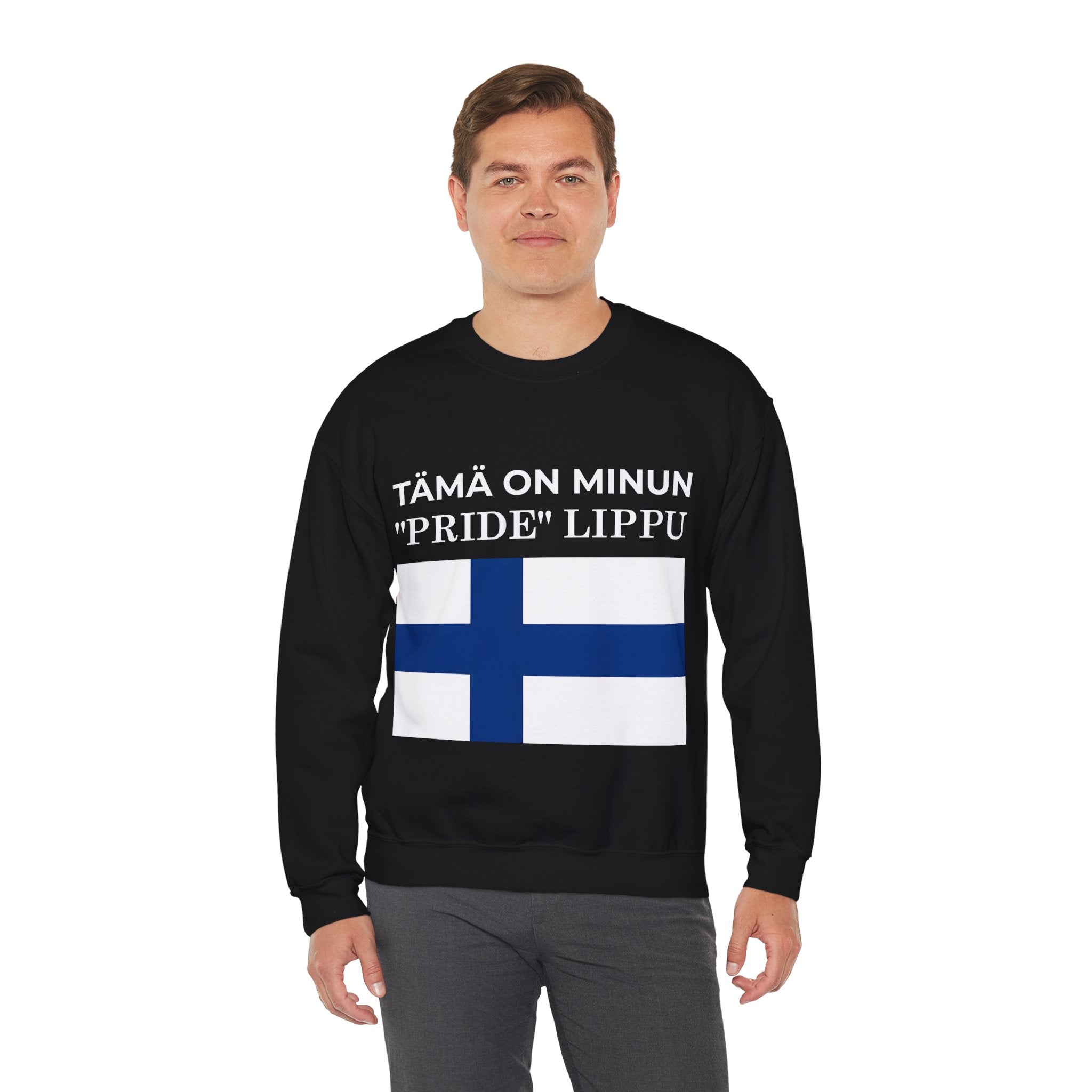 Finnish Pride Crewneck Sweatshirt, Unisex Sweatshirt, Pride Clothing, Comfortable Fashion - Mega Movement
