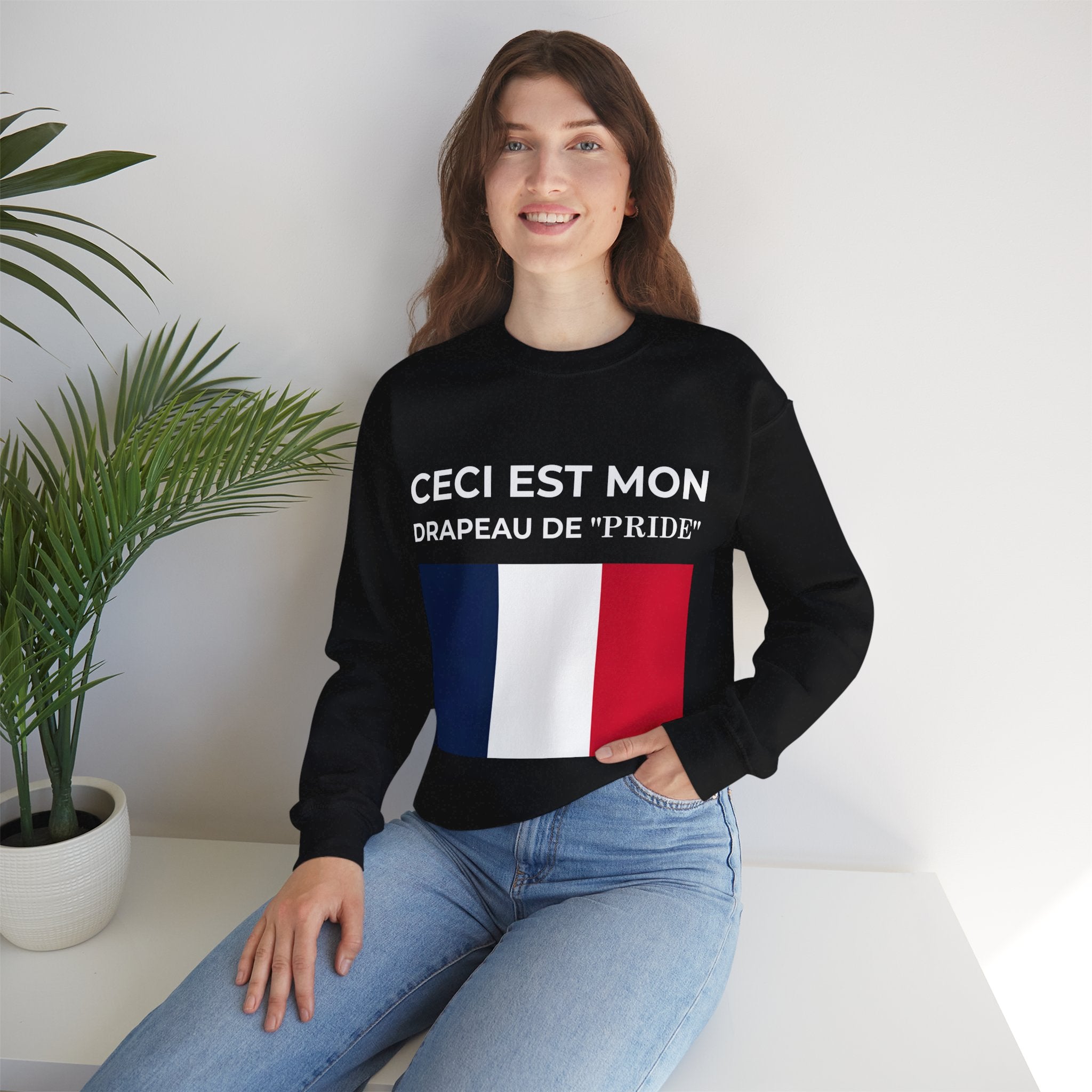 French Pride Flag Crewneck Sweatshirt - Unisex Heavy Blend™ Sweatshirt, Comfortable Casual Wear - Mega Movement