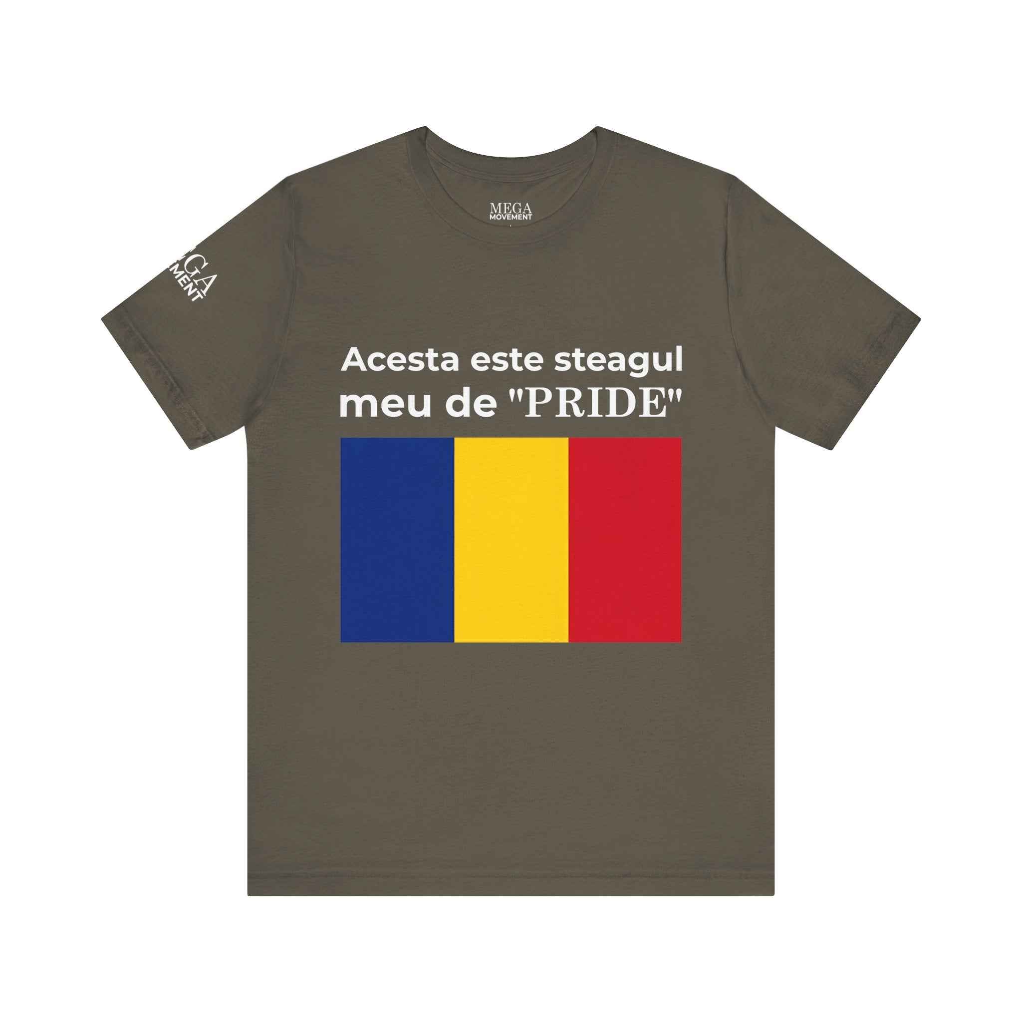 Romania Pride Flag Unisex Tee, Black Short Sleeve Shirt, Comfortable Casual Wear