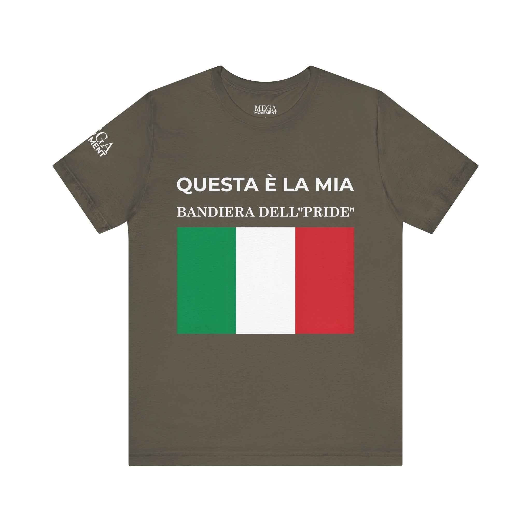 Italian Pride Flag Tee, Unisex Short Sleeve Shirt for Patriots, Patriot Apparel, Casual Wear, Gift Idea