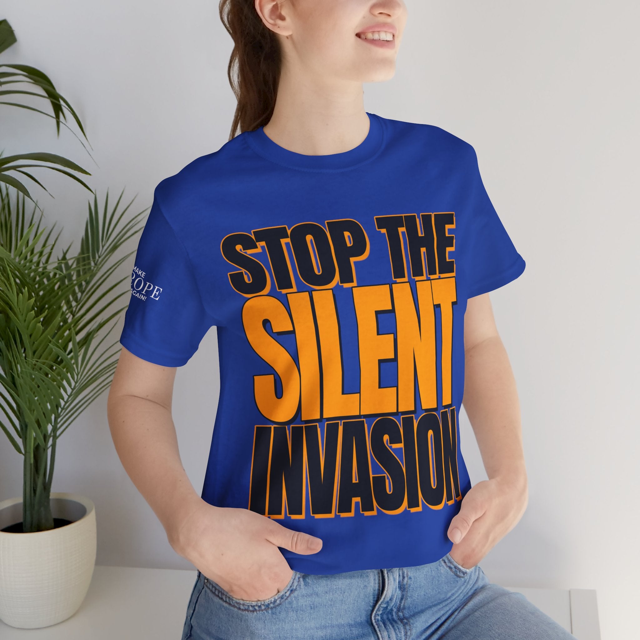 Stop the Silent Invasion Unisex Tee, Awareness Tee, Casual Wear, Protest Shirt, Gift for Activists, Modern Graphic Tee - Mega Movement