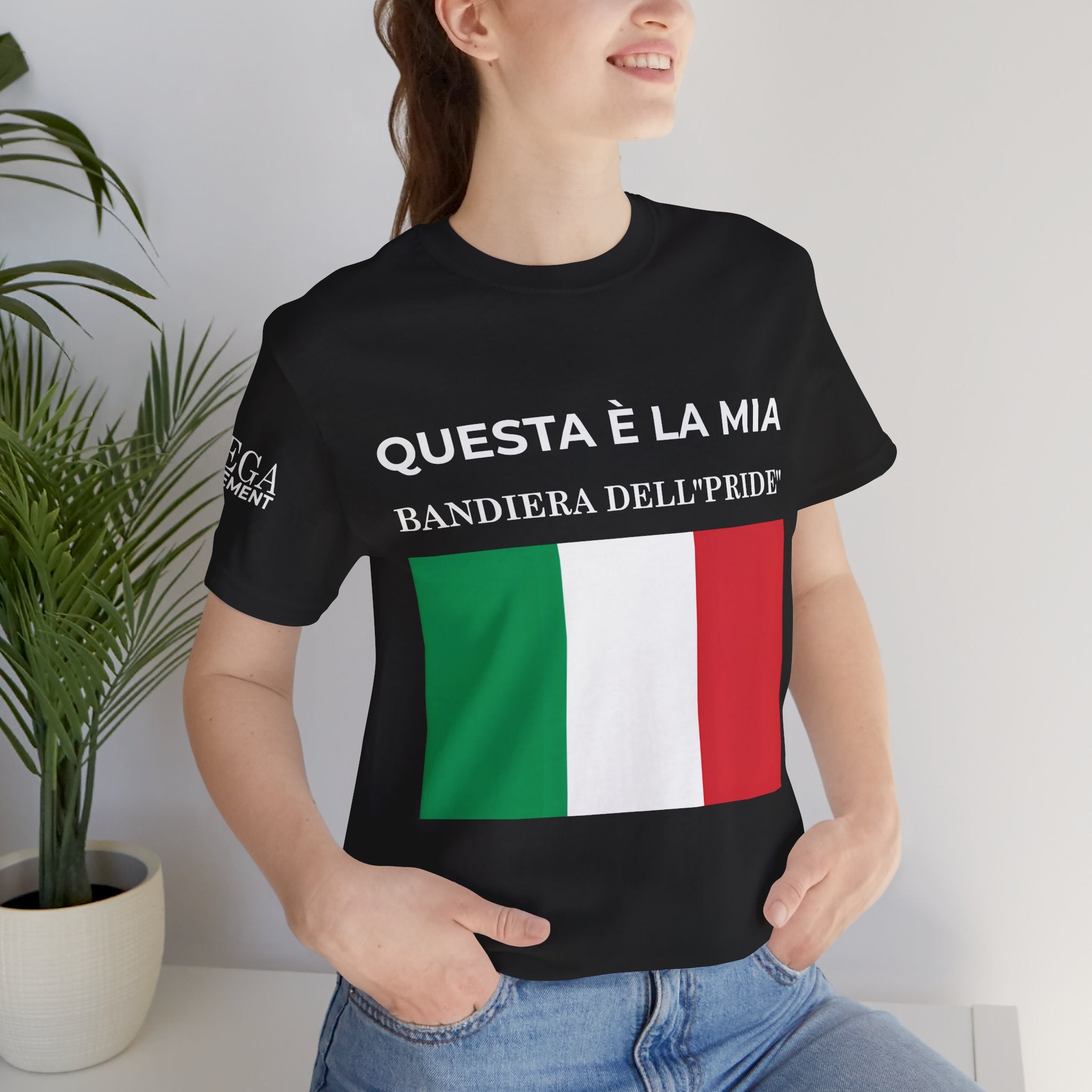Italian Pride Flag Tee, Unisex Short Sleeve Shirt for Patriots, Patriot Apparel, Casual Wear, Gift Idea - Mega Movement