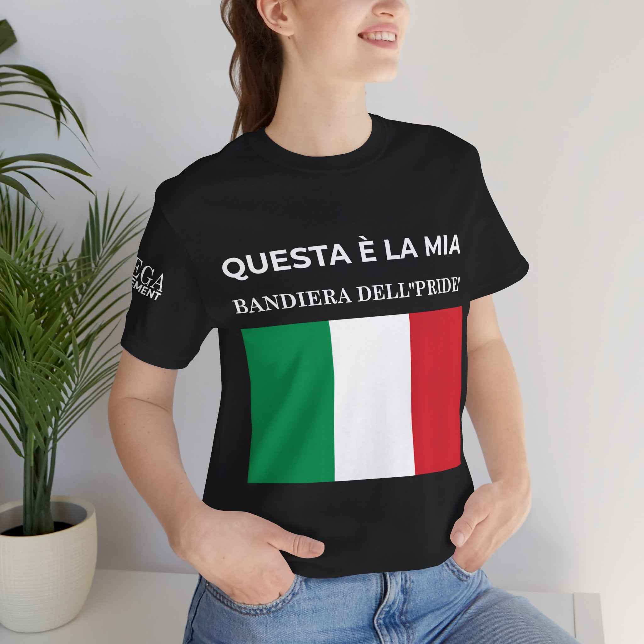 Italian Pride Flag Tee, Unisex Short Sleeve Shirt for Patriots, Patriot Apparel, Casual Wear, Gift Idea