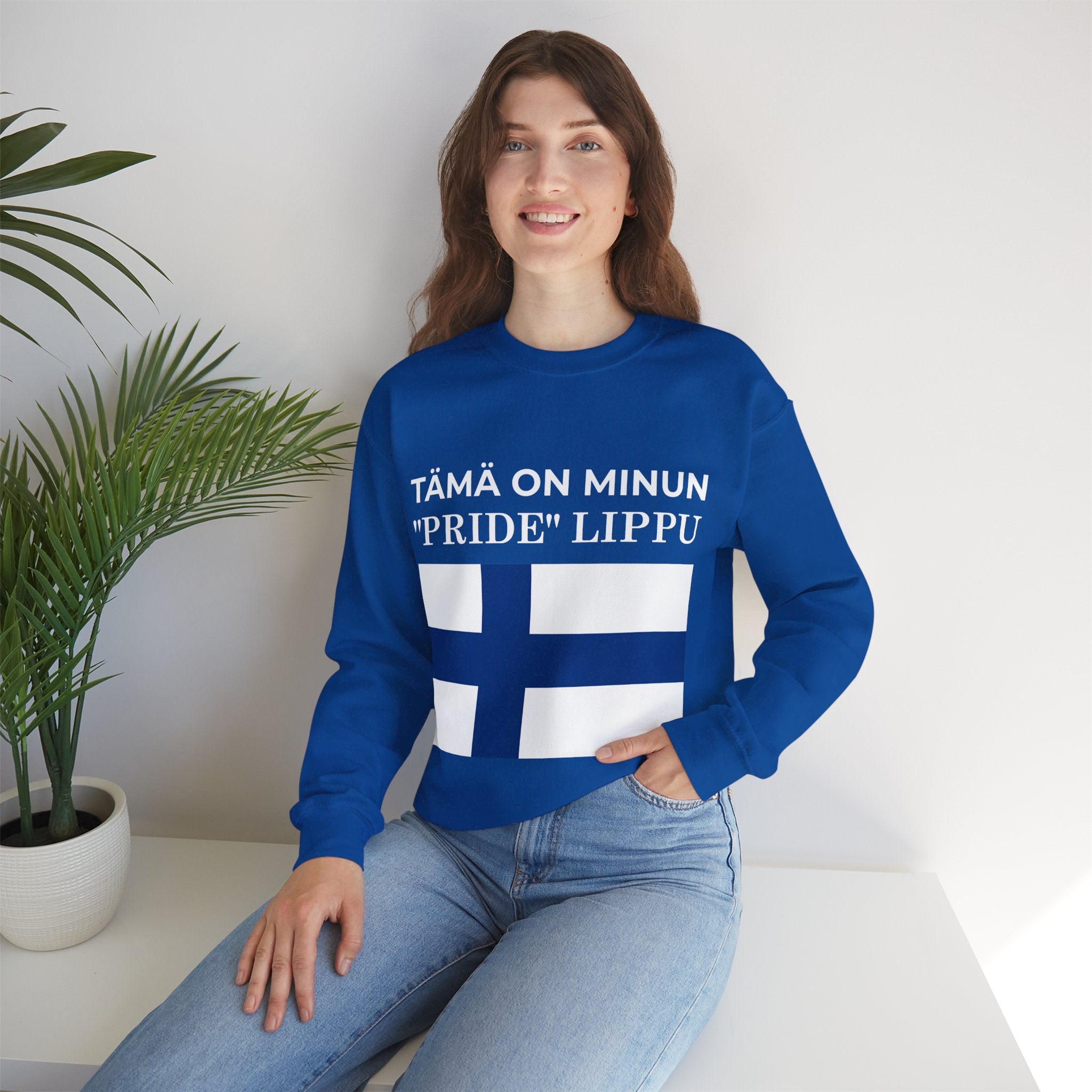 Finnish Pride Crewneck Sweatshirt, Unisex Sweatshirt, Pride Clothing, Comfortable Fashion - Mega Movement