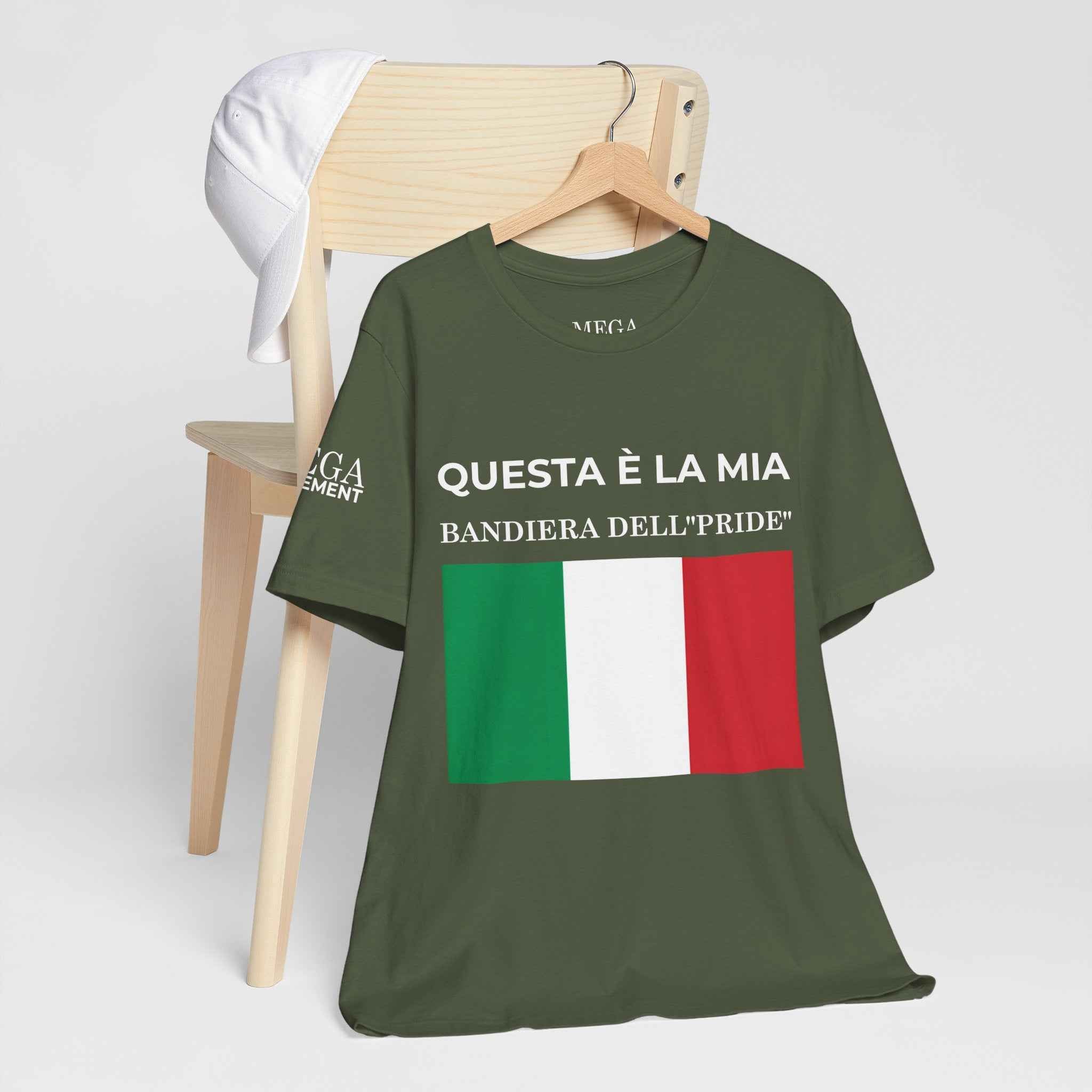 Italian Pride Flag Tee, Unisex Short Sleeve Shirt for Patriots, Patriot Apparel, Casual Wear, Gift Idea