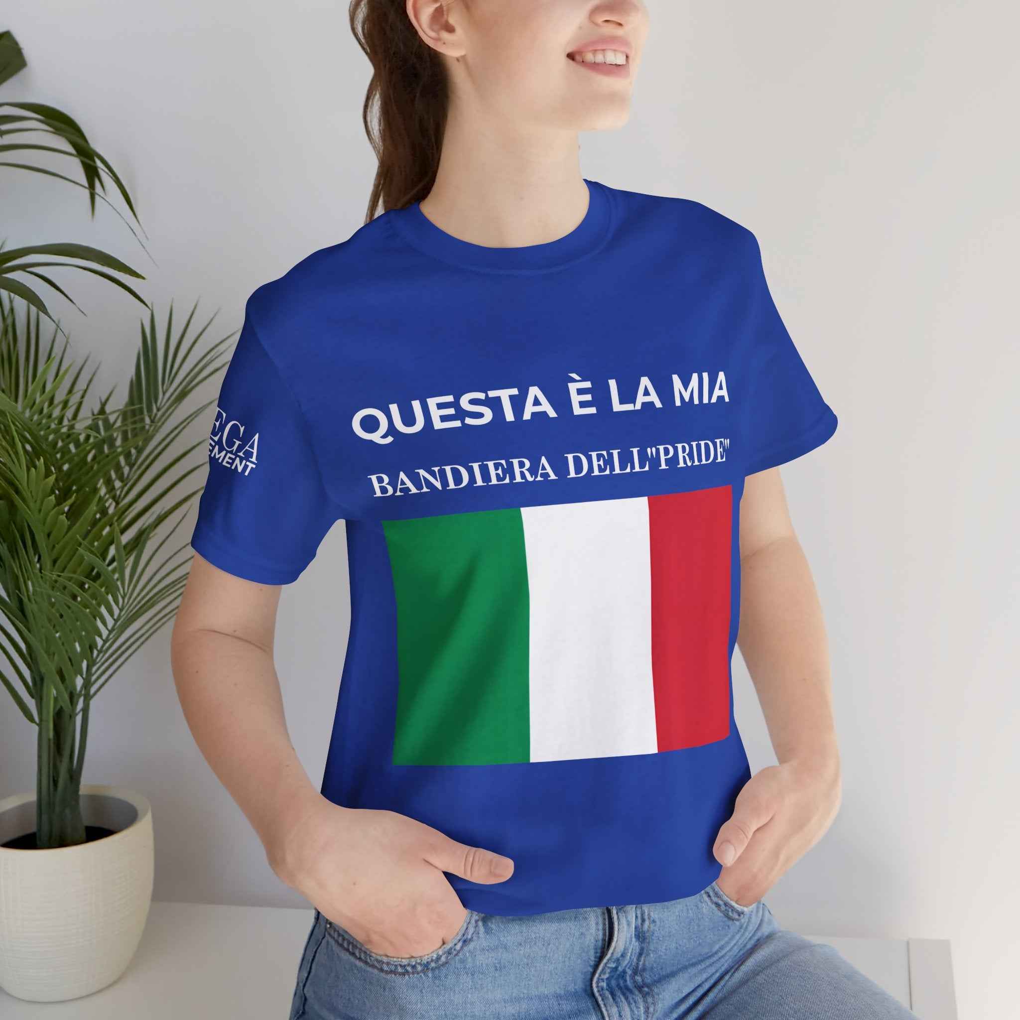 Italian Pride Flag Tee, Unisex Short Sleeve Shirt for Patriots, Patriot Apparel, Casual Wear, Gift Idea