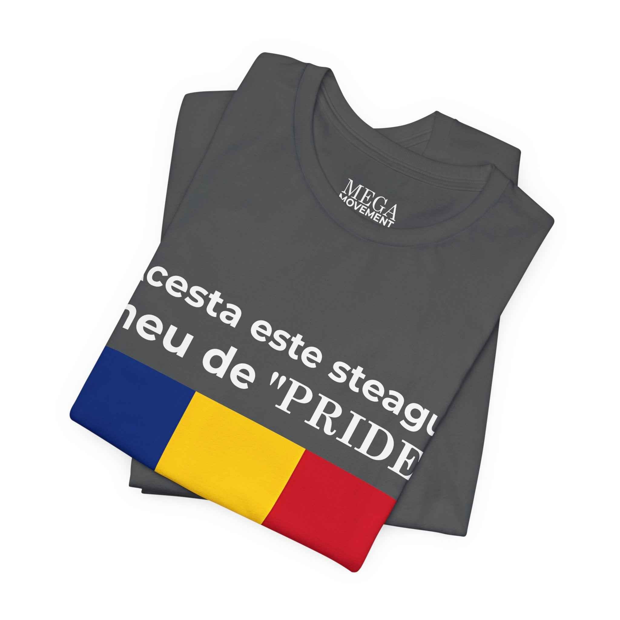Romania Pride Flag Unisex Tee, Black Short Sleeve Shirt, Comfortable Casual Wear