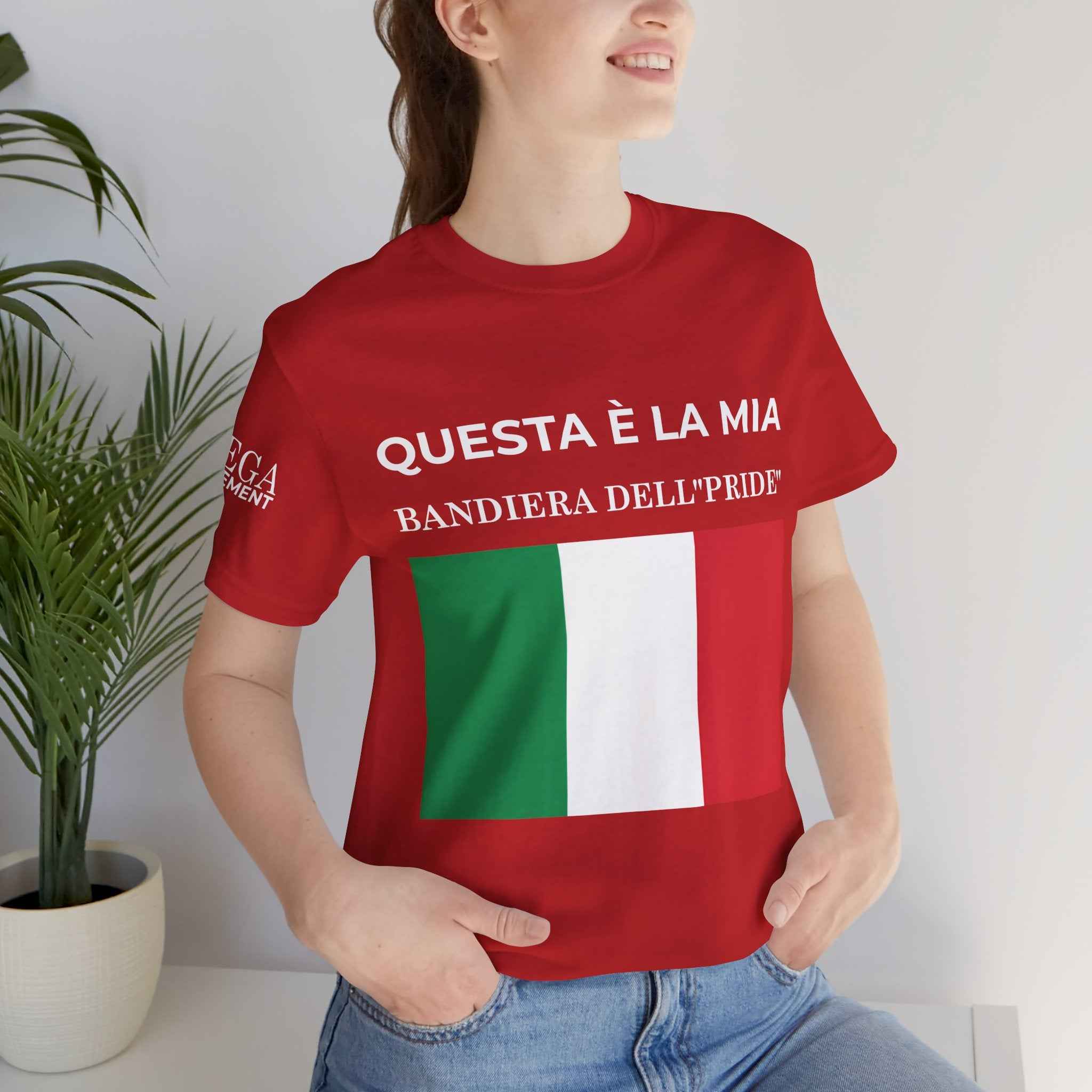 Italian Pride Flag Tee, Unisex Short Sleeve Shirt for Patriots, Patriot Apparel, Casual Wear, Gift Idea