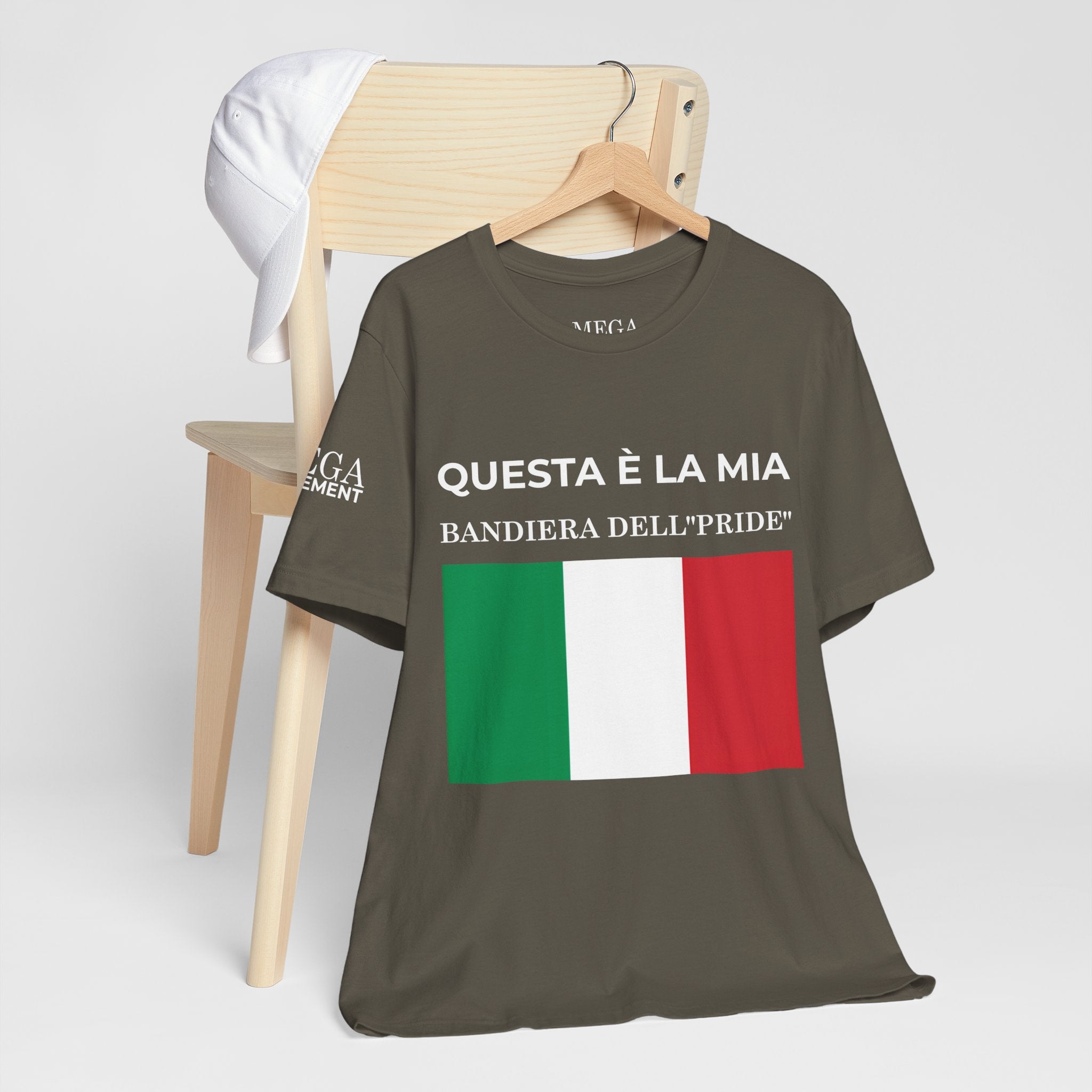 Italian Pride Flag Tee, Unisex Short Sleeve Shirt for Patriots, Patriot Apparel, Casual Wear, Gift Idea - Mega Movement