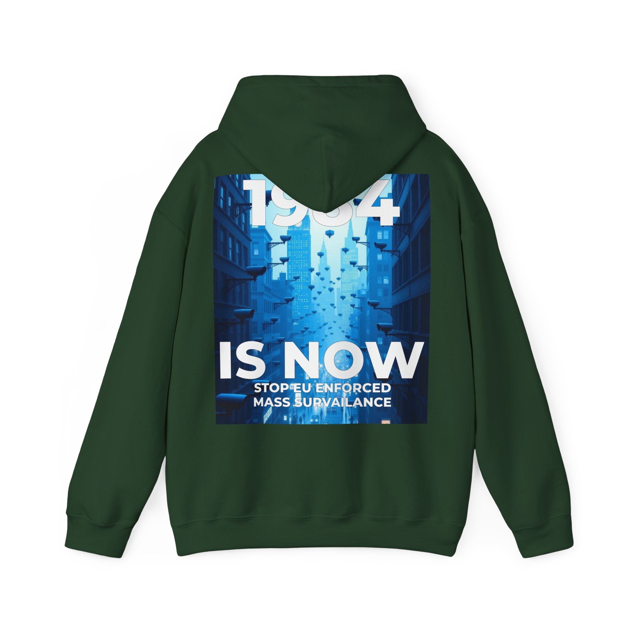 Mega Movement 1984 IS Now Unisex Heavy Blend Hoodie | Cozy Streetwear for Activists, Ideal for Gifts, Protest Wear, Casual Style, Comfy Fashion - Mega Movement