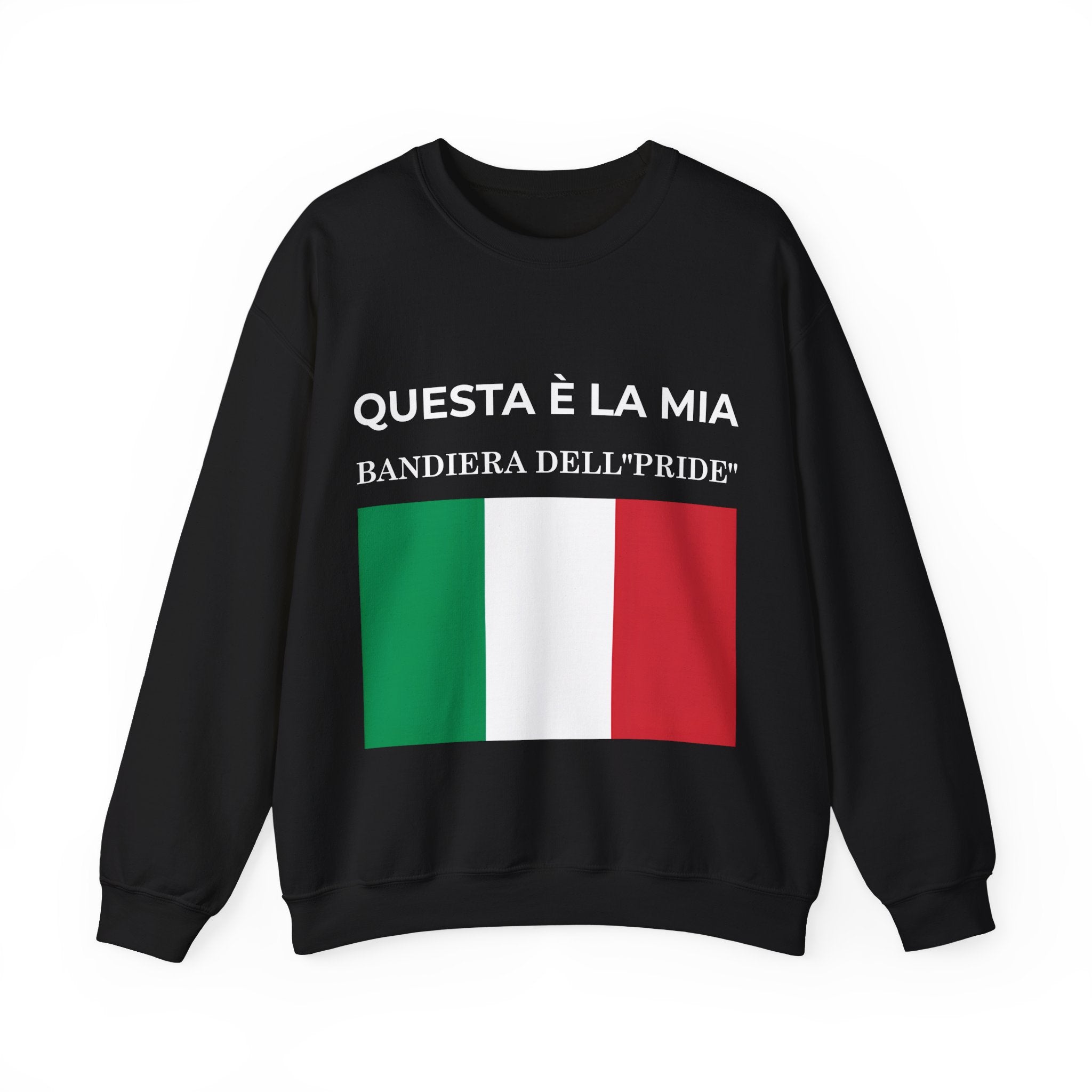 Italian Pride Flag Crewneck Sweatshirt, Comfortable Unisex Sweatshirt, Italian Pride Gift, Casual Everyday Wear - Mega Movement
