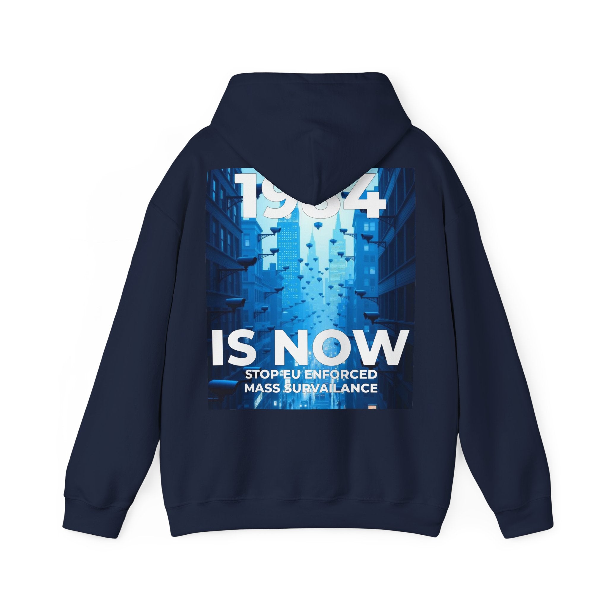 Mega Movement 1984 IS Now Unisex Heavy Blend Hoodie | Cozy Streetwear for Activists, Ideal for Gifts, Protest Wear, Casual Style, Comfy Fashion - Mega Movement