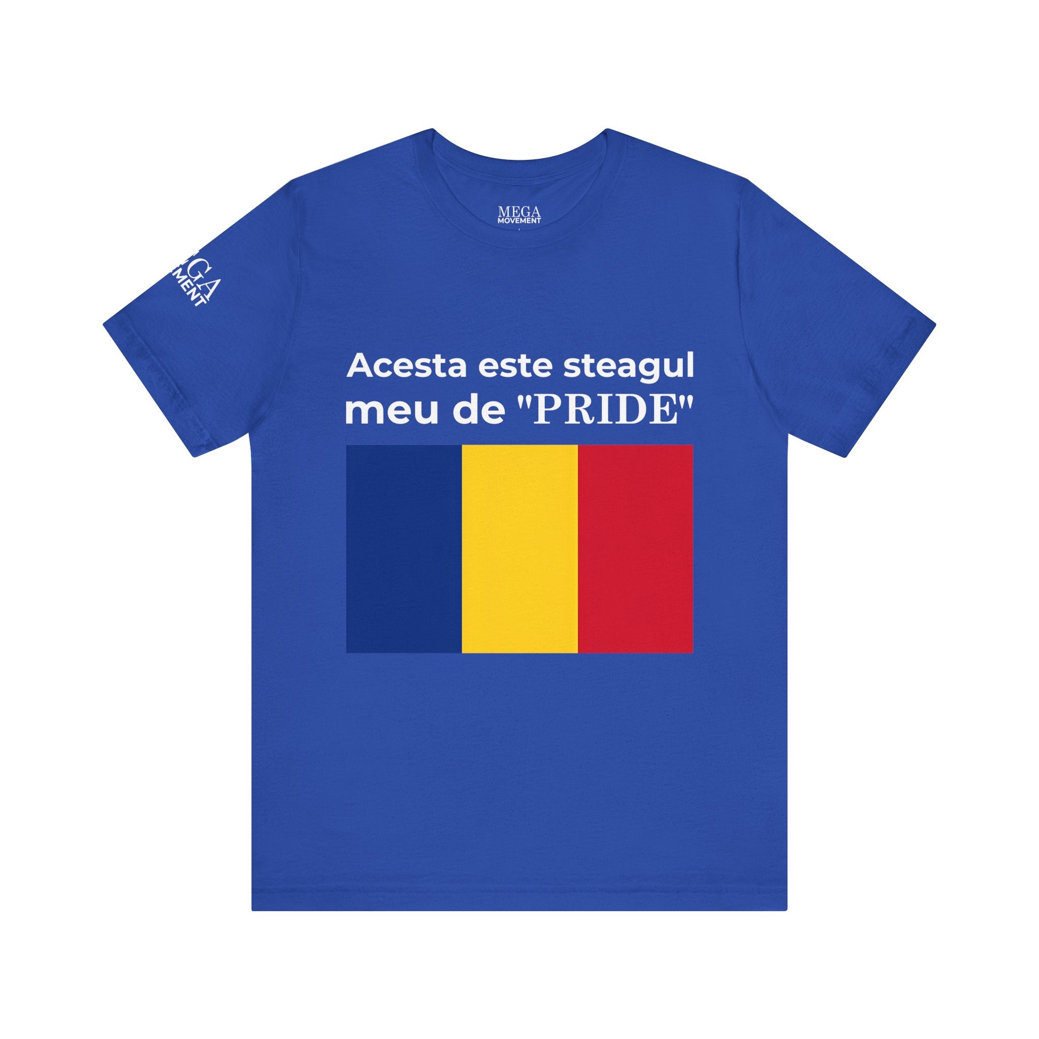 Romania Pride Flag Unisex Tee, Black Short Sleeve Shirt, Comfortable Casual Wear - Mega Movement