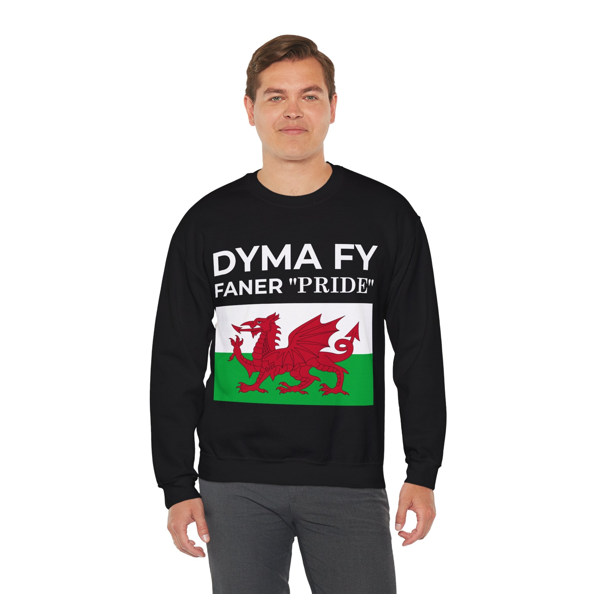 Welsh Pride Sweatshirt for Welsh Heritage Lovers, Unisex Cozy Crewneck, Perfect for Celebrations, Gifts, Casual Wear, Dyma Fy Design - Mega Movement