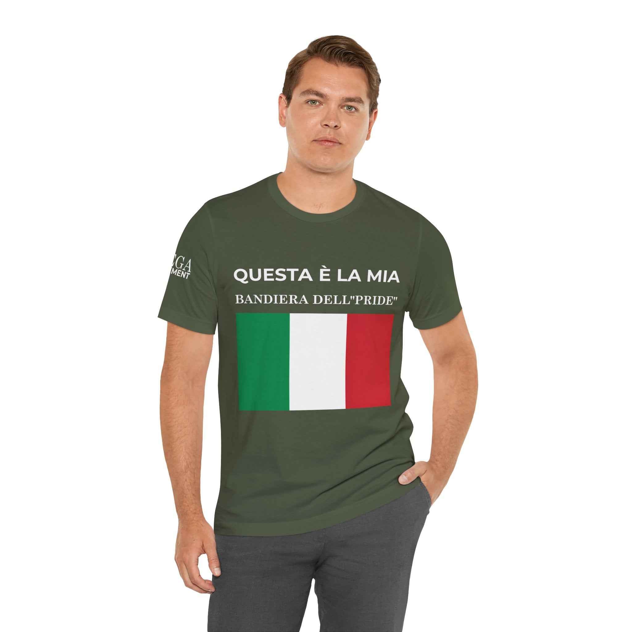 Italian Pride Flag Tee, Unisex Short Sleeve Shirt for Patriots, Patriot Apparel, Casual Wear, Gift Idea
