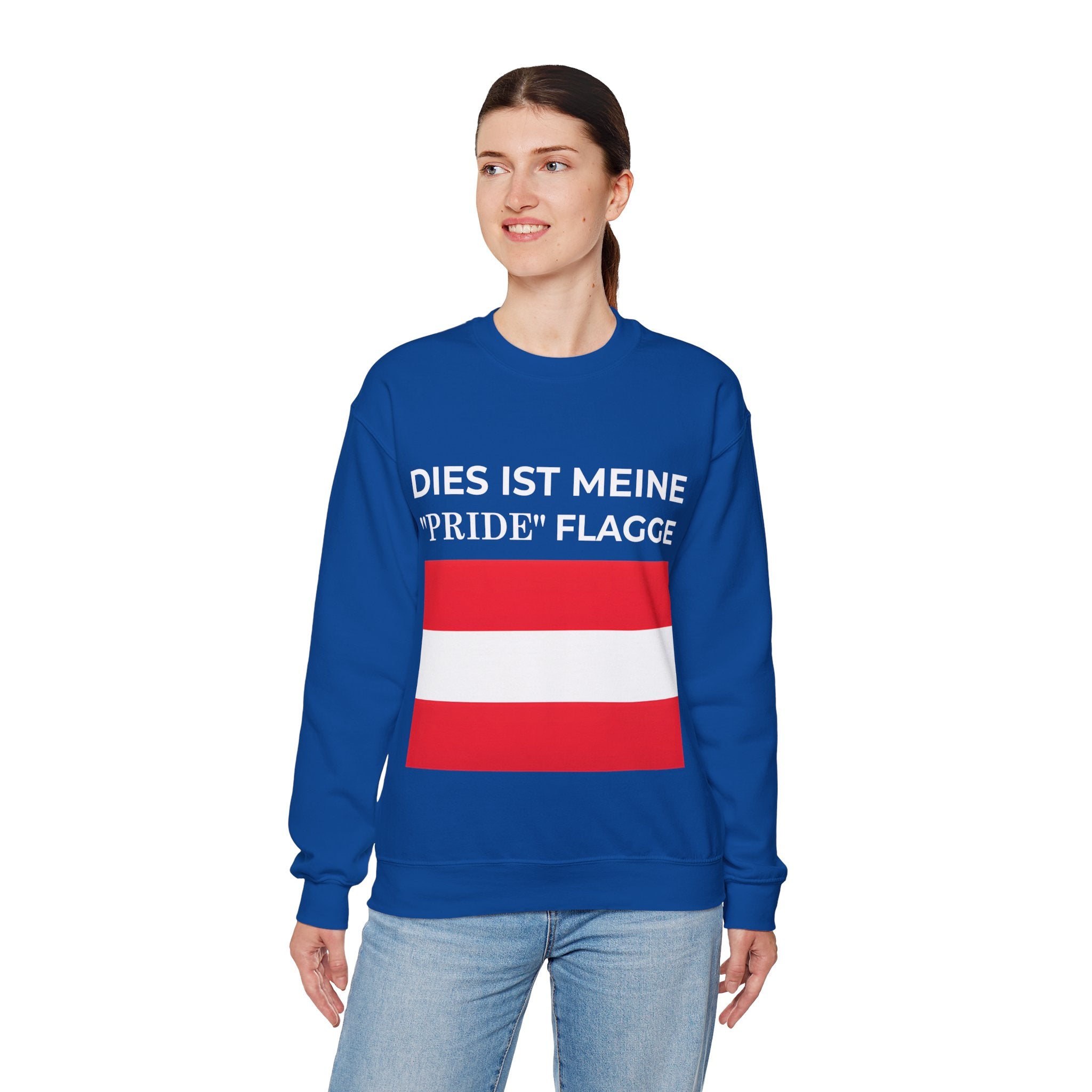 Austrian Pride Flag Crewneck Sweatshirt - Unisex Heavy Blend, Casual Clothing, Statement Sweatshirt - Mega Movement