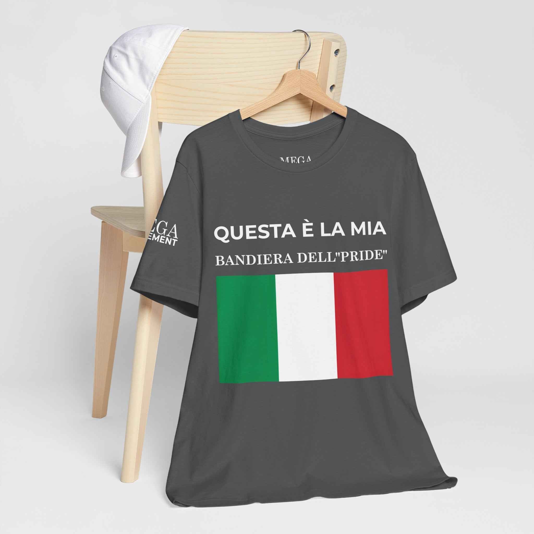 Italian Pride Flag Tee, Unisex Short Sleeve Shirt for Patriots, Patriot Apparel, Casual Wear, Gift Idea