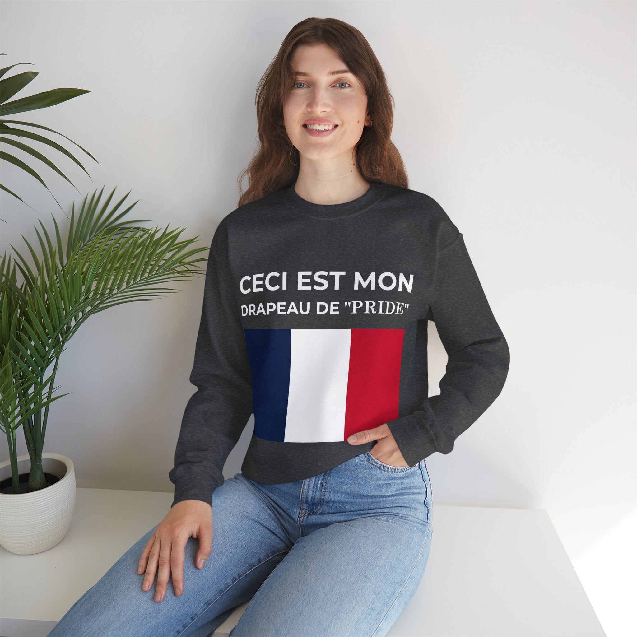 French Pride Flag Crewneck Sweatshirt - Unisex Heavy Blend™ Sweatshirt, Comfortable Casual Wear - Mega Movement