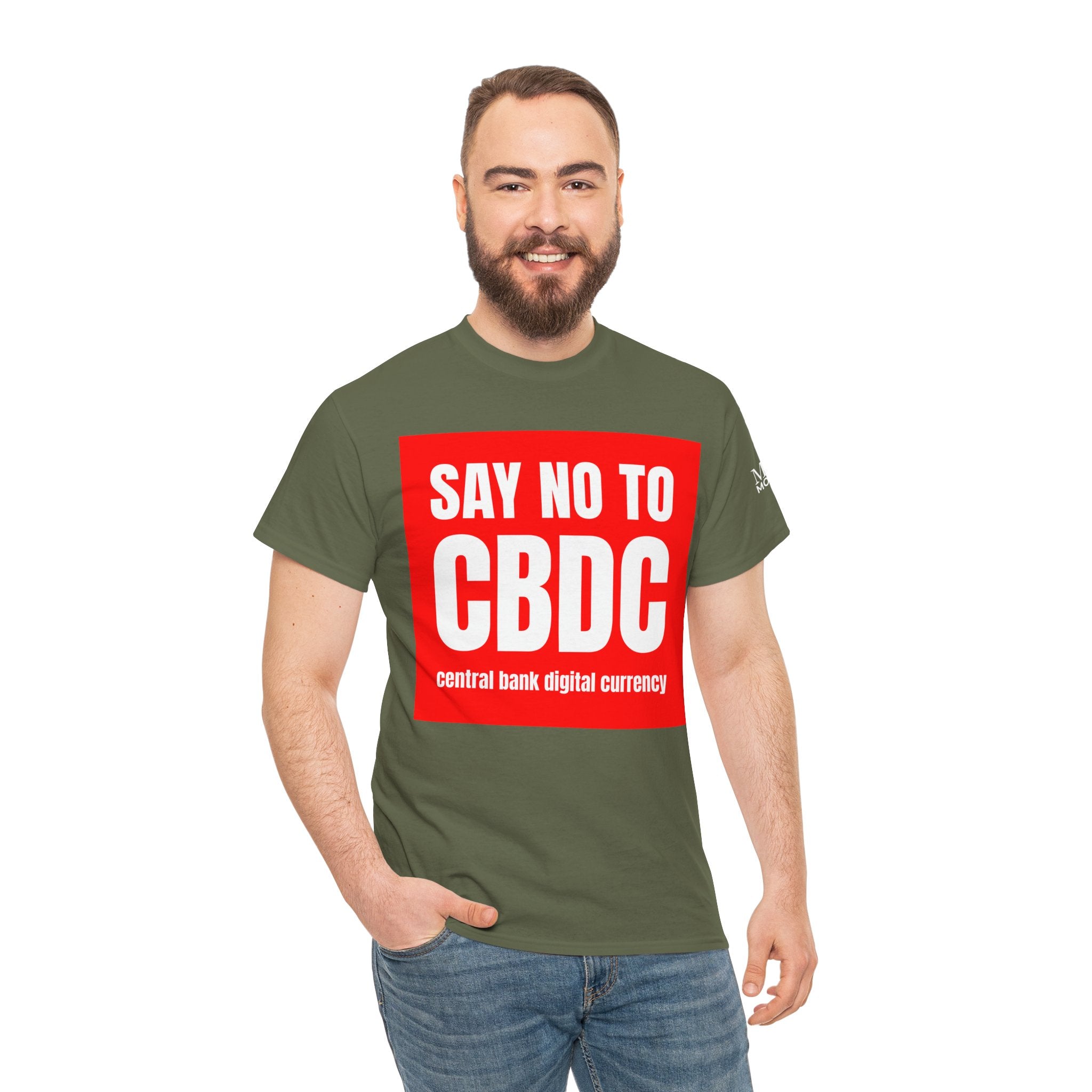 Say No to CBDC Unisex Heavy Cotton Tee | Statement Shirt, Protest Apparel, Gift for Advocates, Casual Wear, Social Commentary Tee - Mega Movement