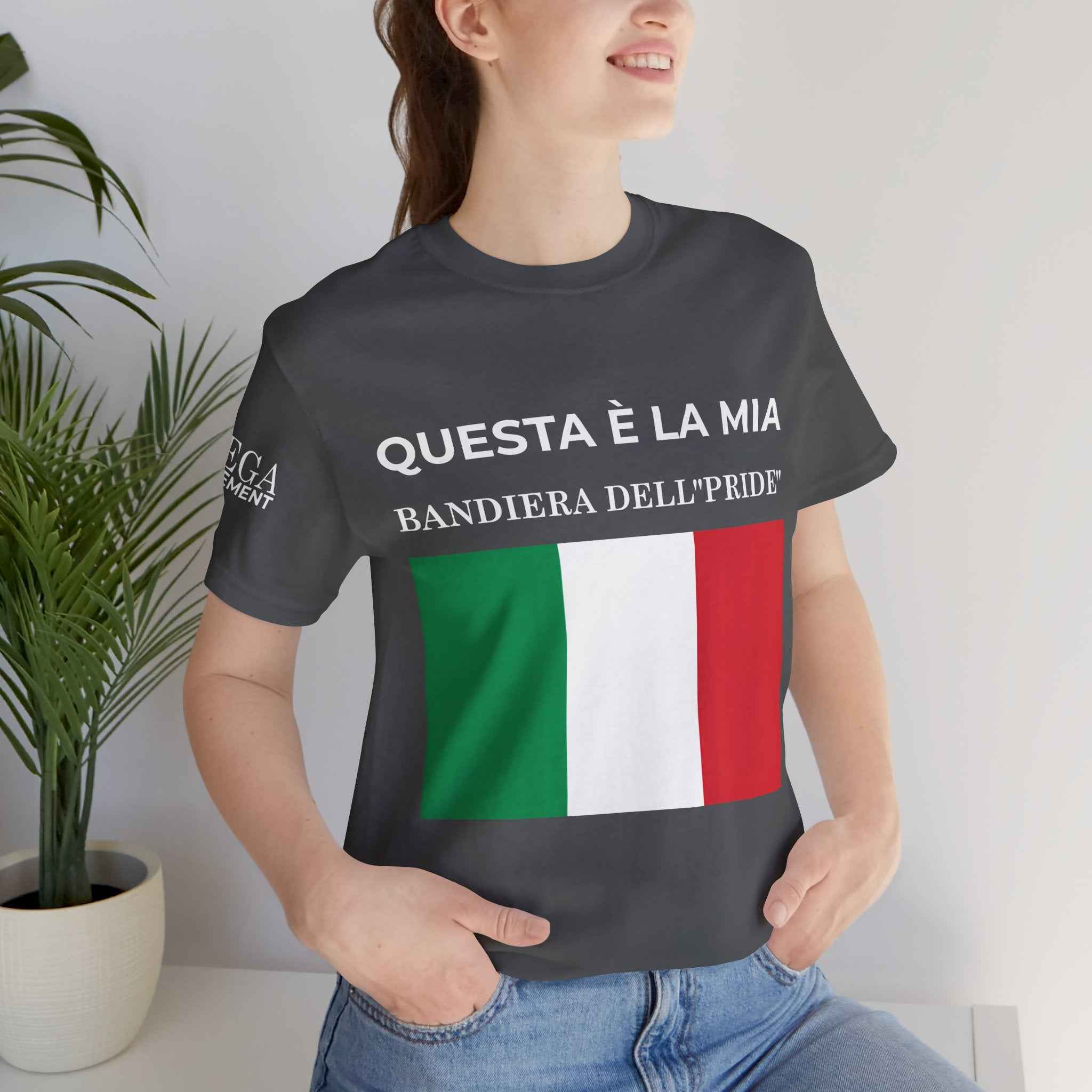 Italian Pride Flag Tee, Unisex Short Sleeve Shirt for Patriots, Patriot Apparel, Casual Wear, Gift Idea