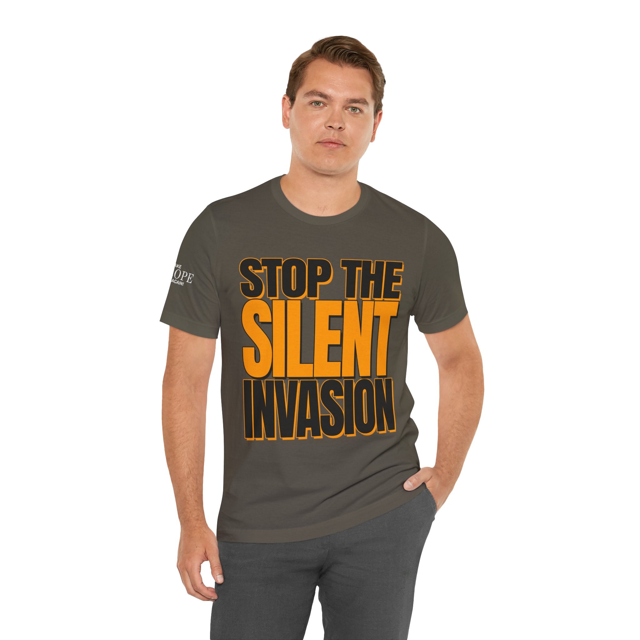 Stop the Silent Invasion Unisex Tee, Awareness Tee, Casual Wear, Protest Shirt, Gift for Activists, Modern Graphic Tee - Mega Movement