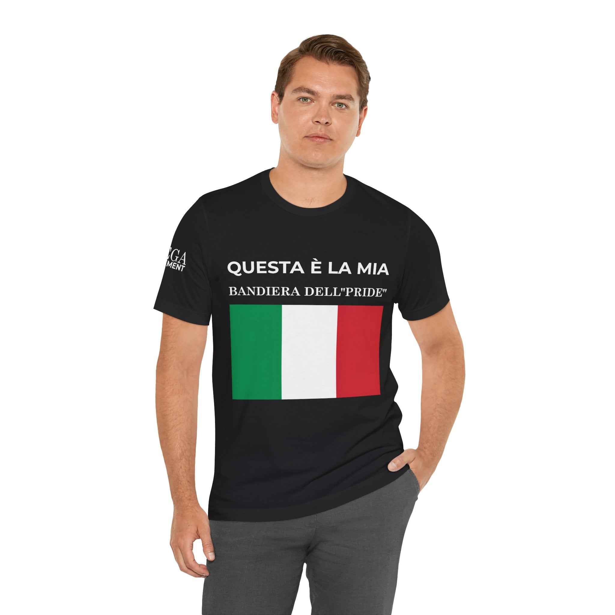Italian Pride Flag Tee, Unisex Short Sleeve Shirt for Patriots, Patriot Apparel, Casual Wear, Gift Idea