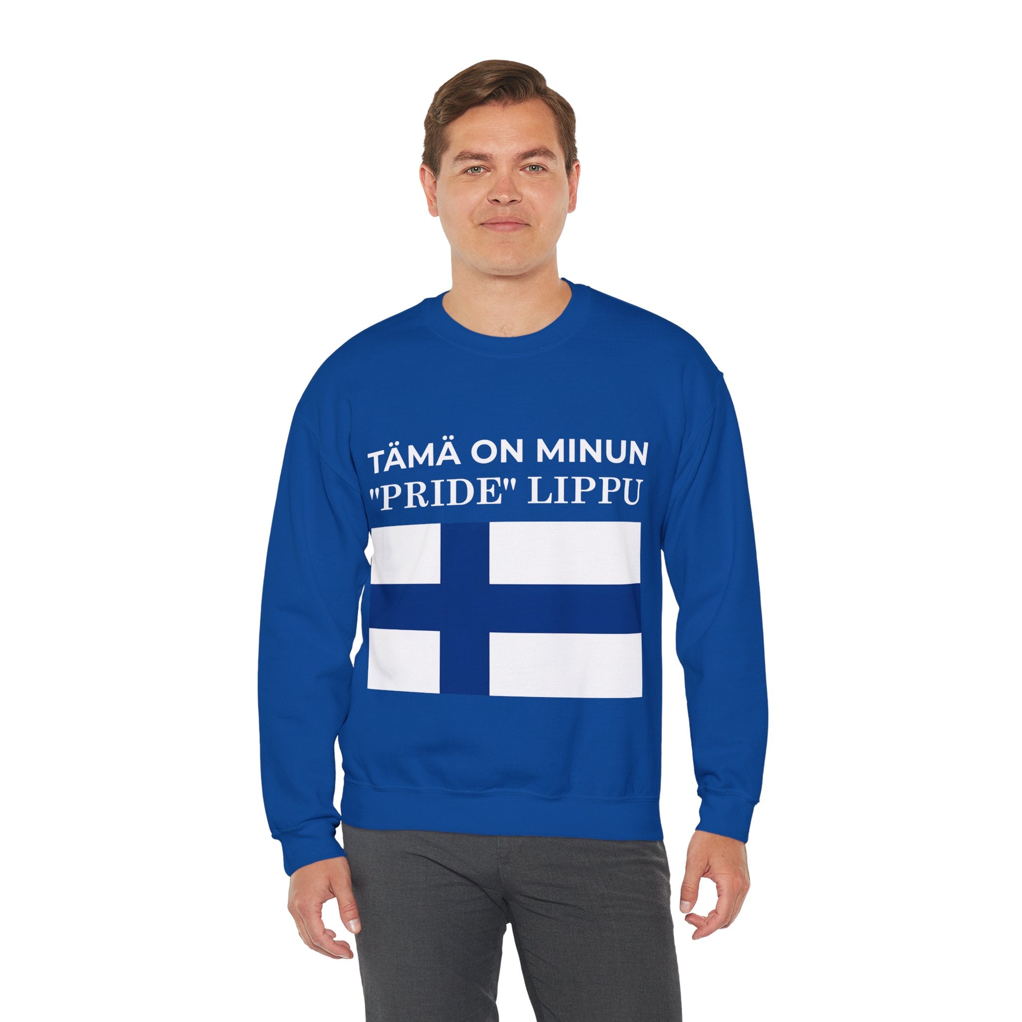 Finnish Pride Crewneck Sweatshirt, Unisex Sweatshirt, Pride Clothing, Comfortable Fashion - Mega Movement