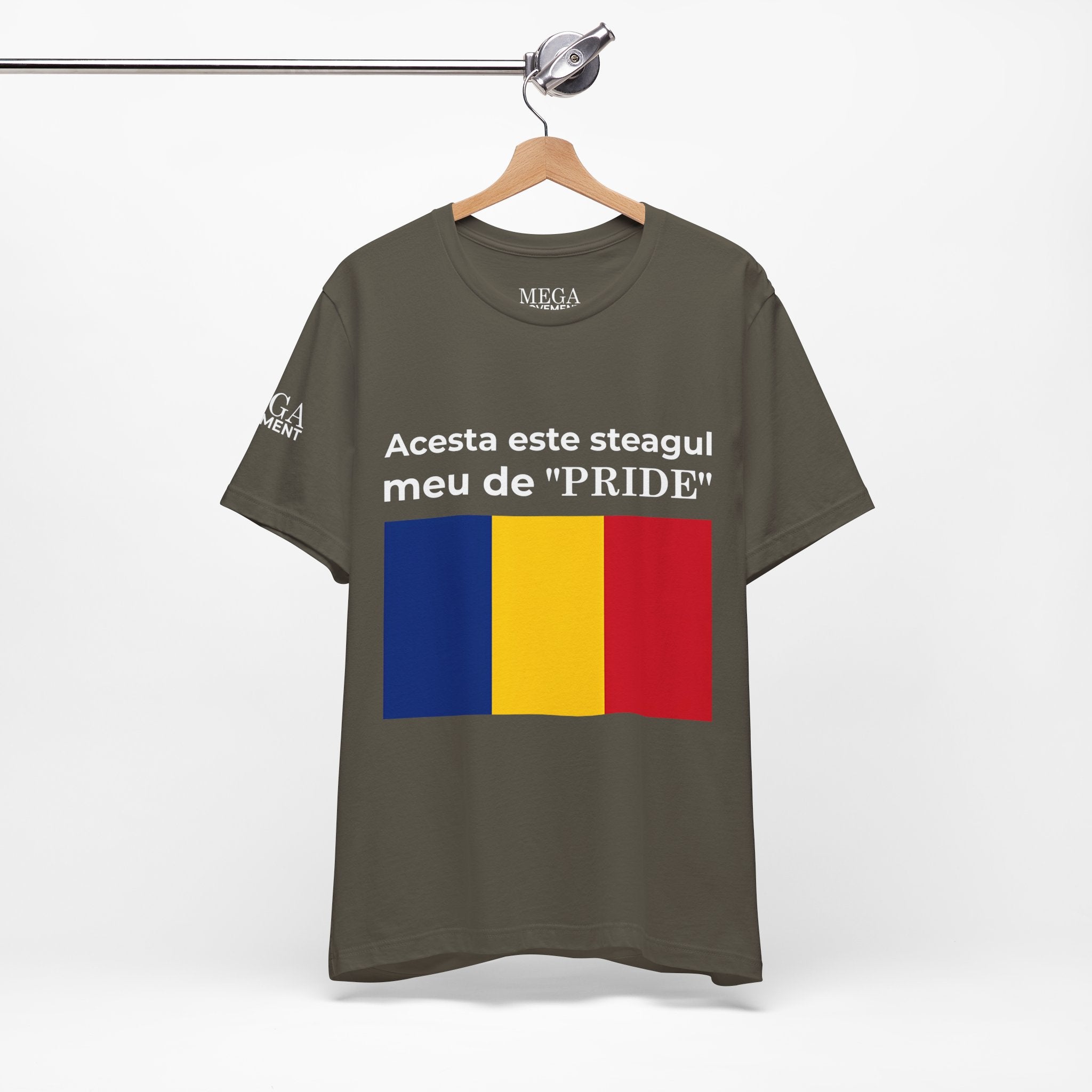 Romania Pride Flag Unisex Tee, Black Short Sleeve Shirt, Comfortable Casual Wear - Mega Movement