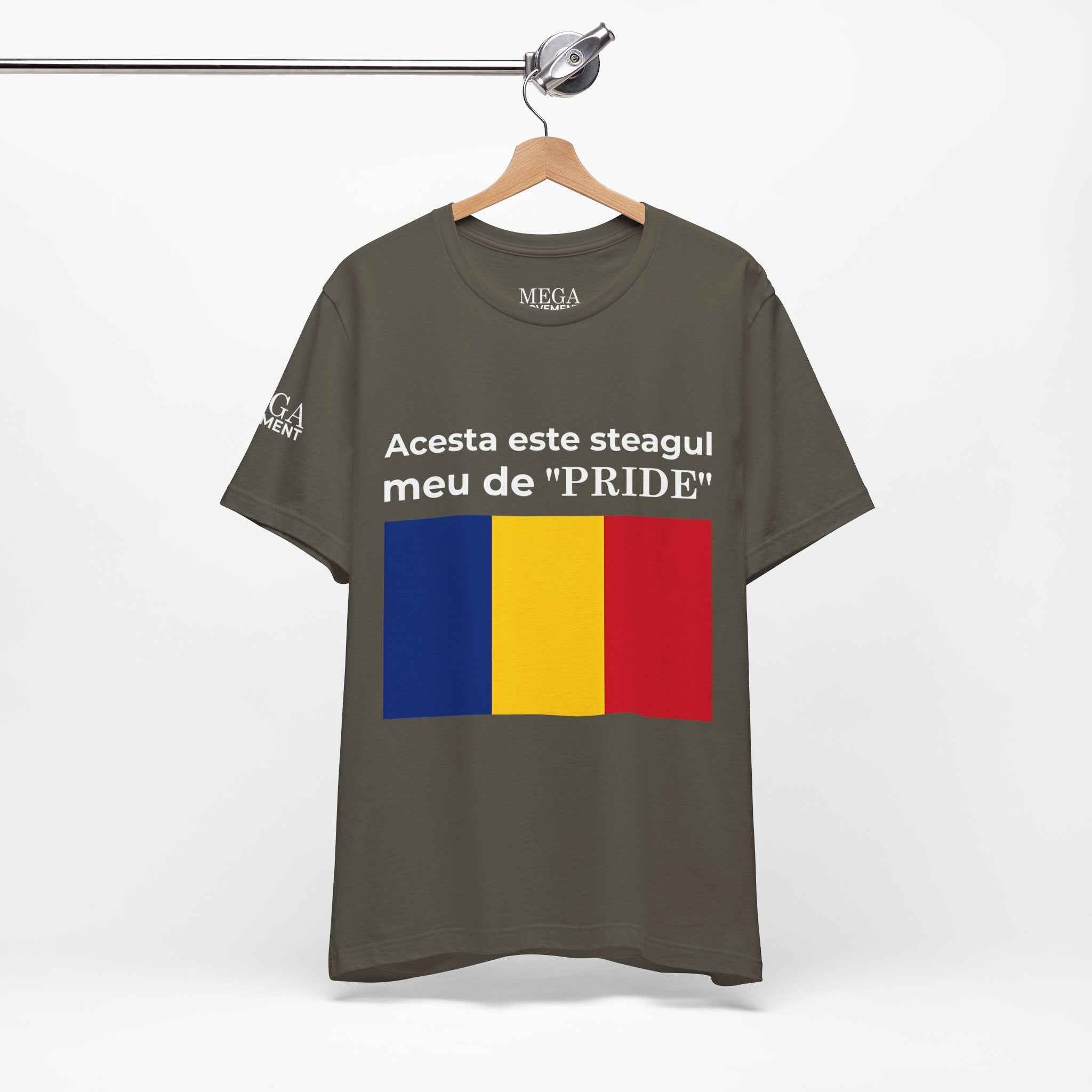 Romania Pride Flag Unisex Tee, Black Short Sleeve Shirt, Comfortable Casual Wear