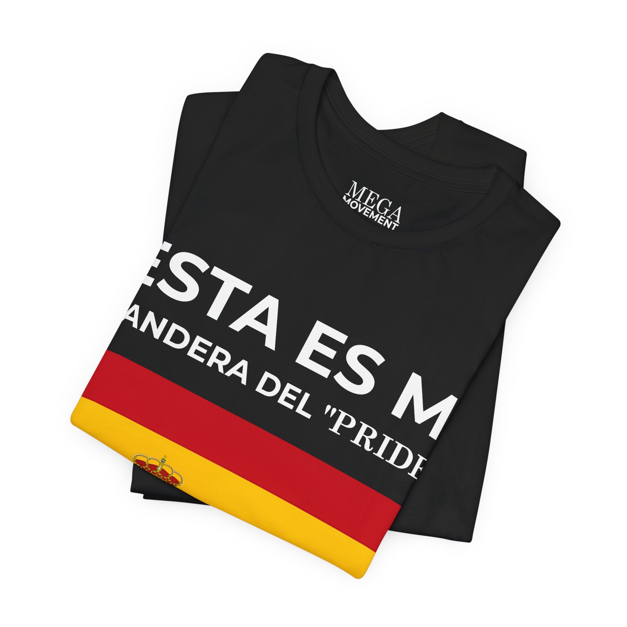 Spanish Pride Flag Tee, Unisex Short Sleeve Shirt, Festival Outfit, Celebration Wear, Casual Tee - Mega Movement