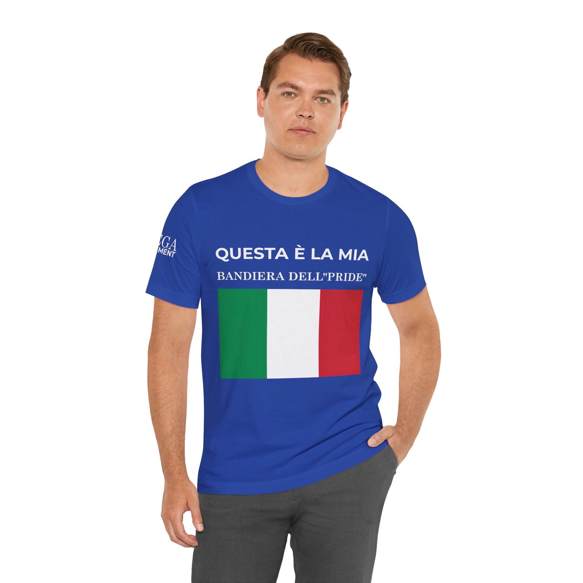 Italian Pride Flag Tee, Unisex Short Sleeve Shirt for Patriots, Patriot Apparel, Casual Wear, Gift Idea - Mega Movement