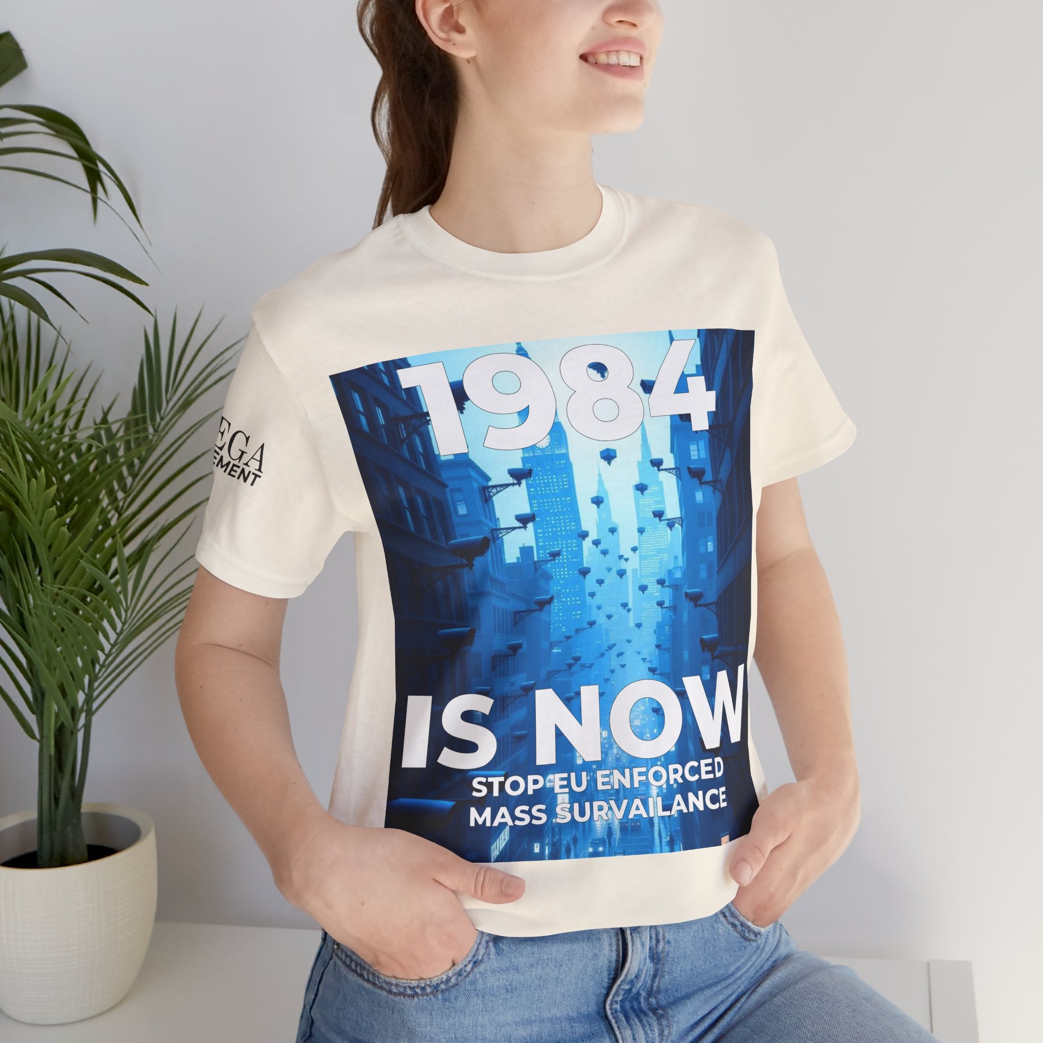 1984 Is Now Unisex Tee, Dystopian Theme Shirt, Statement Tee, Gift for Activists, Casual Everyday Wear, Comfortable Cotton T-Shirt - Mega Movement