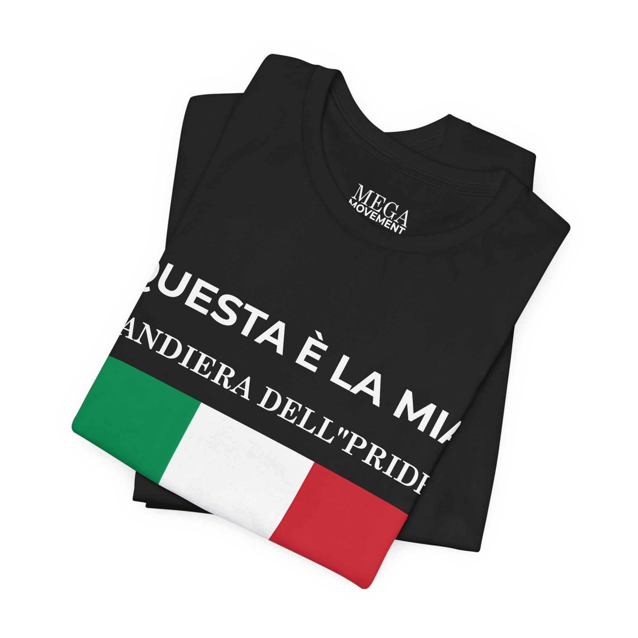 Italian Pride Flag Tee, Unisex Short Sleeve Shirt for Patriots, Patriot Apparel, Casual Wear, Gift Idea