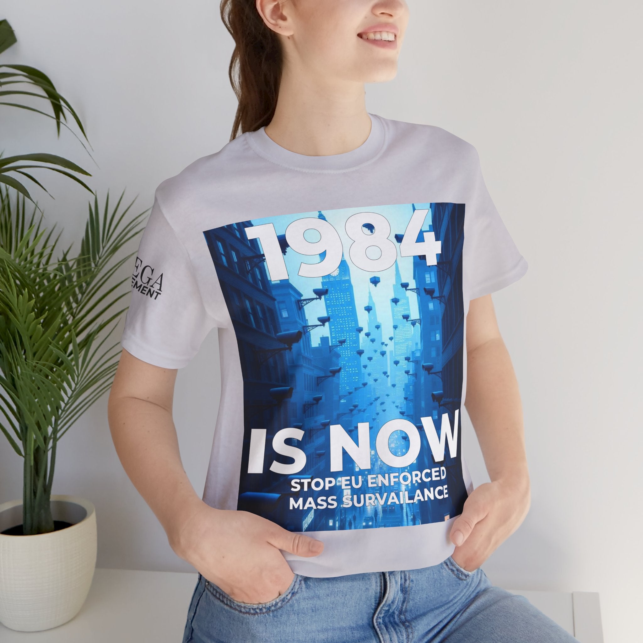 1984 Is Now Unisex Tee, Dystopian Theme Shirt, Statement Tee, Gift for Activists, Casual Everyday Wear, Comfortable Cotton T-Shirt - Mega Movement