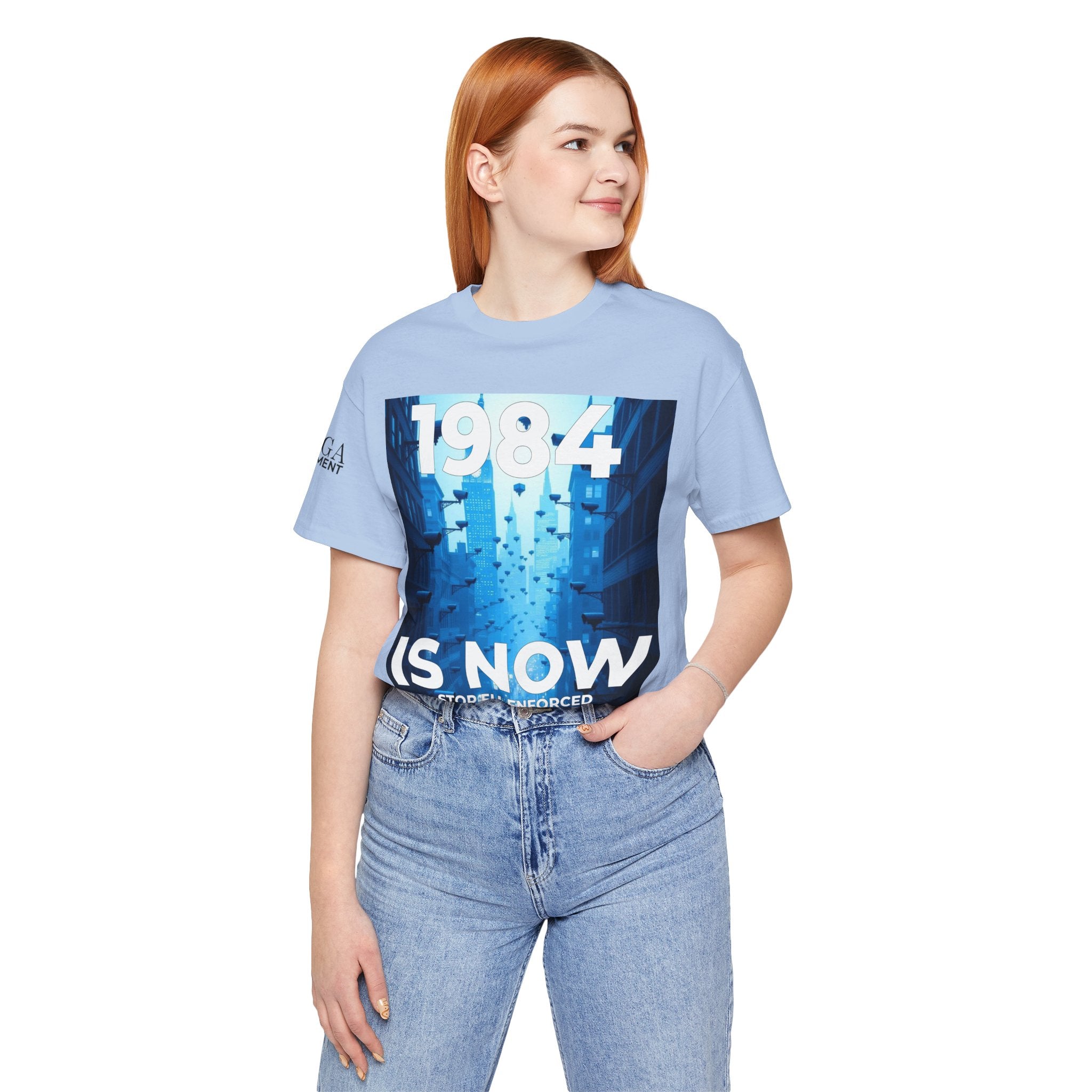 1984 Is Now Unisex Tee, Dystopian Theme Shirt, Statement Tee, Gift for Activists, Casual Everyday Wear, Comfortable Cotton T-Shirt - Mega Movement