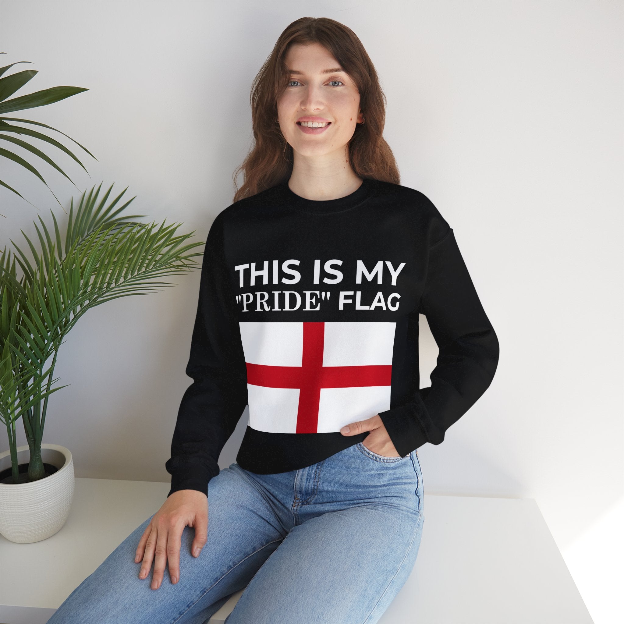 English Pride Flag Sweatshirt, Unisex Crewneck Sweatshirt, Statement Clothing - Mega Movement