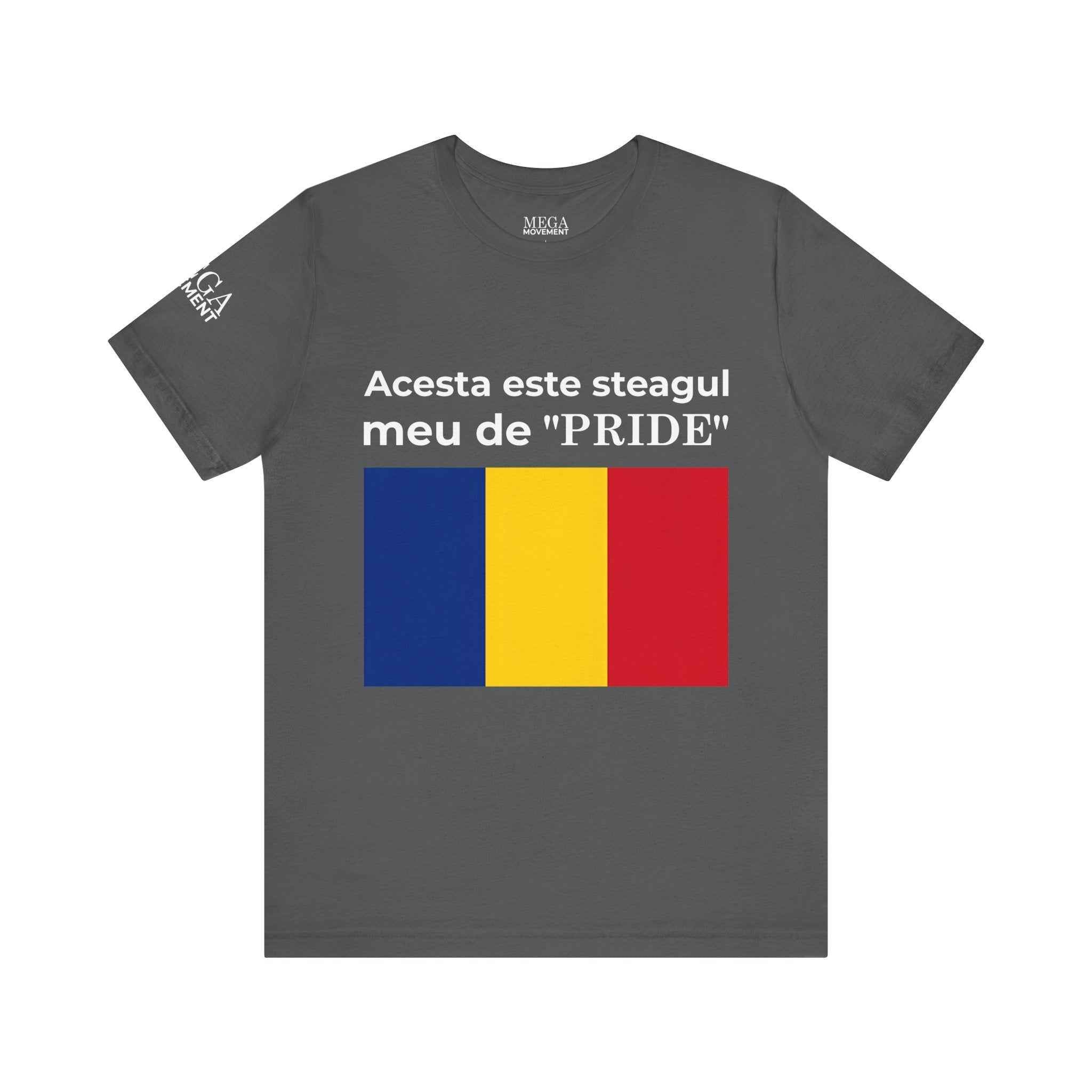 Romania Pride Flag Unisex Tee, Black Short Sleeve Shirt, Comfortable Casual Wear