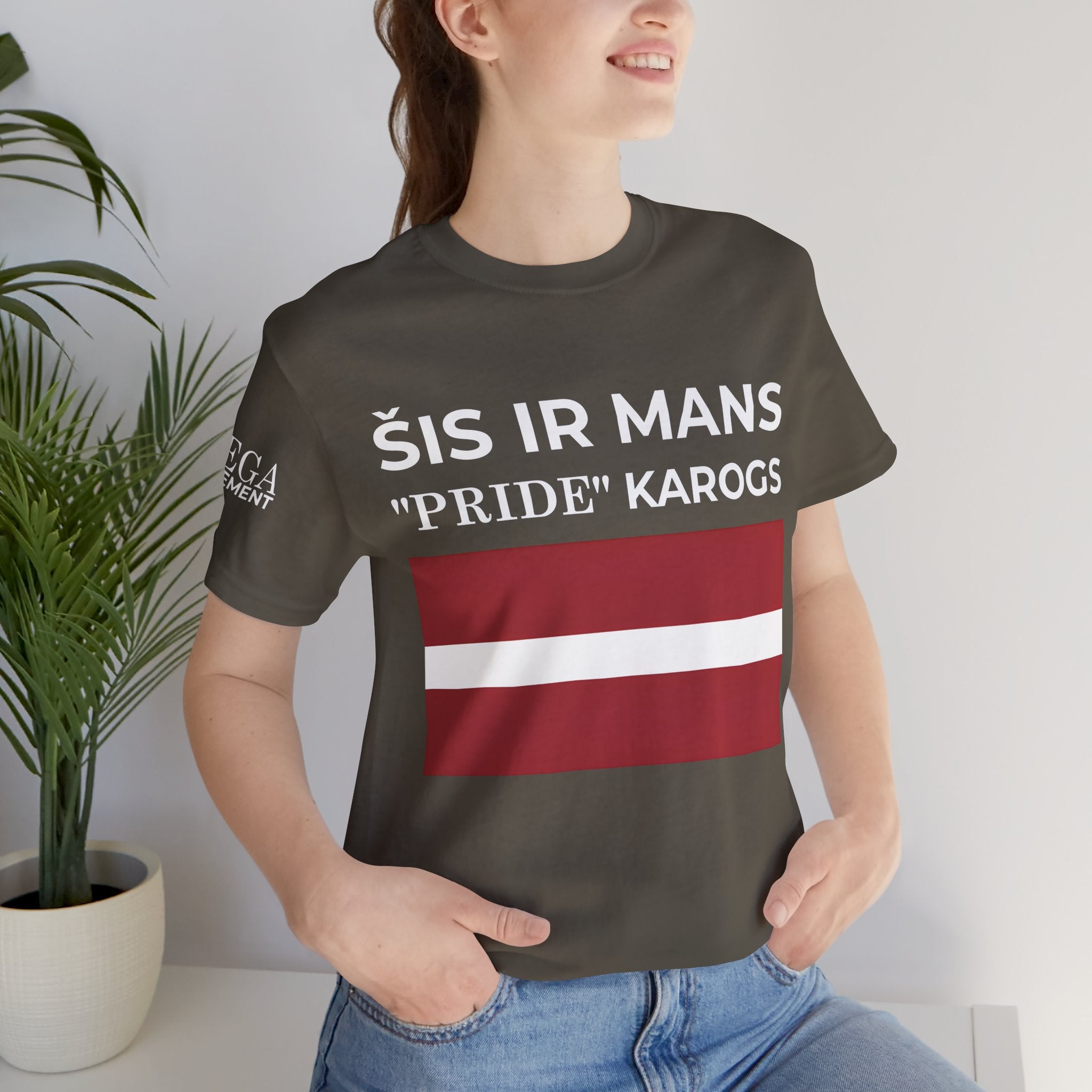 Latvia Pride Flag Unisex Tee, Patriotic Apparel, Pride T-Shirt, Statement Tee, Festival Wear, Gift for Allies, Black Short Sleeve Shirt - Mega Movement