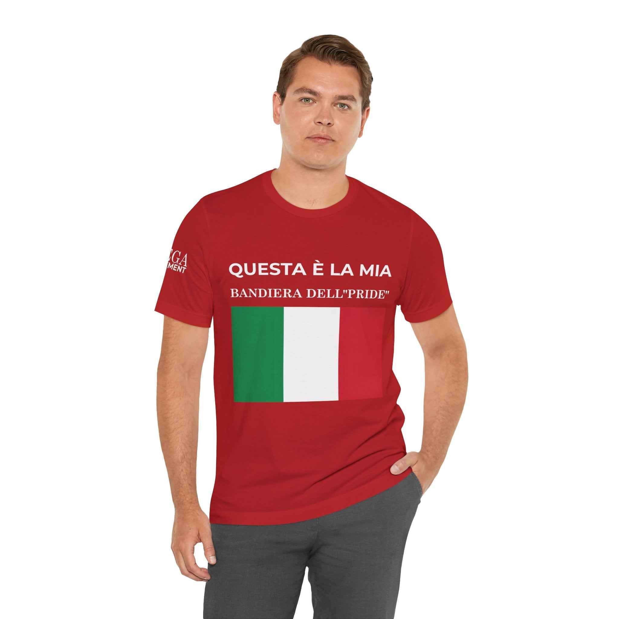 Italian Pride Flag Tee, Unisex Short Sleeve Shirt for Patriots, Patriot Apparel, Casual Wear, Gift Idea